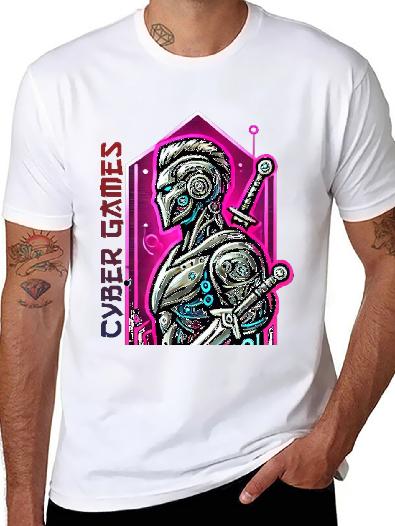 Cyber Games Robot T-Shirt - Cool Graphic Tee