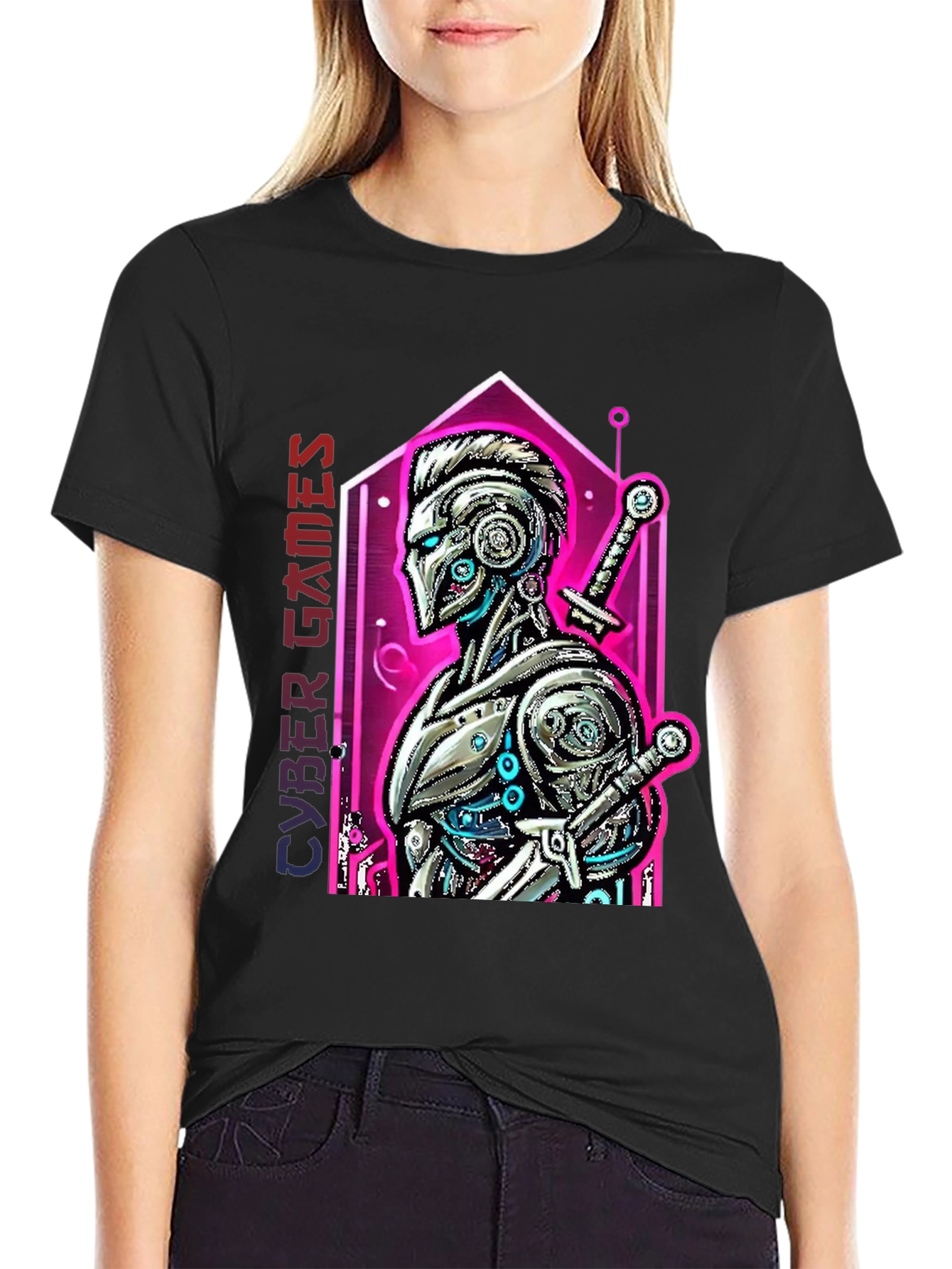 Cyber Games Robot T-Shirt - Cool Graphic Tee