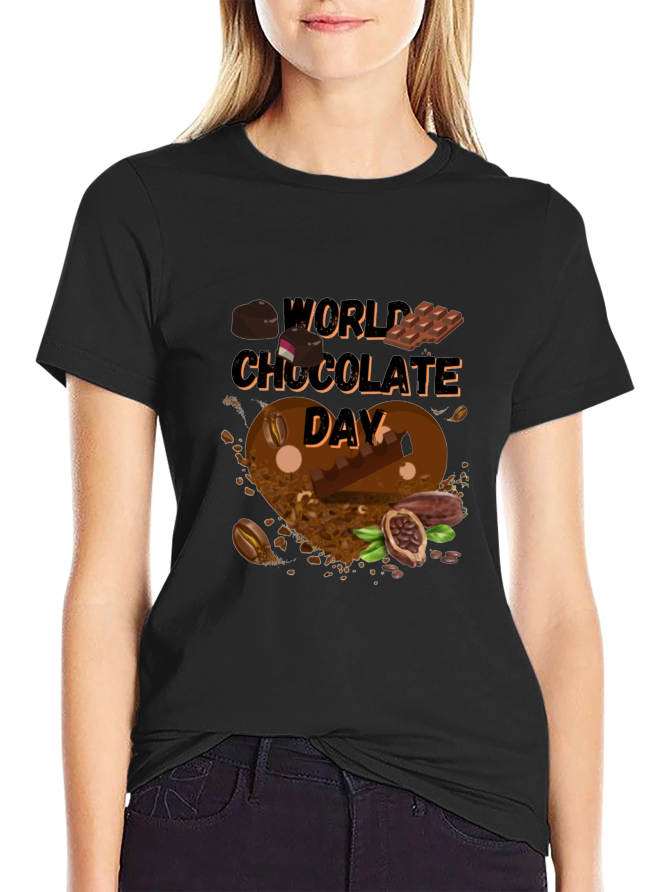 World Chocolate Day Black Graphic T-Shirt