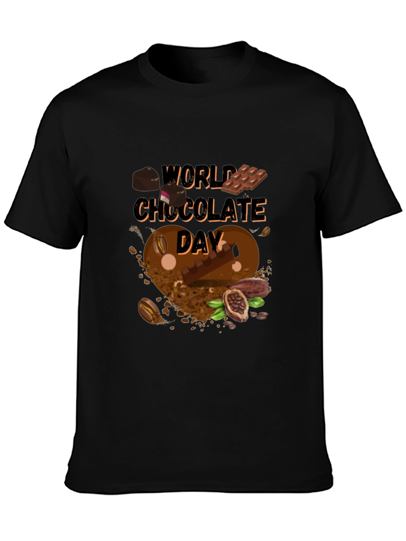 World Chocolate Day Black Graphic T-Shirt