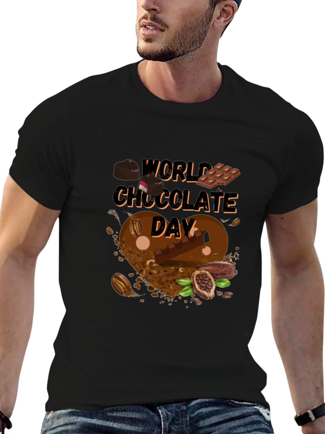 World Chocolate Day Black Graphic T-Shirt