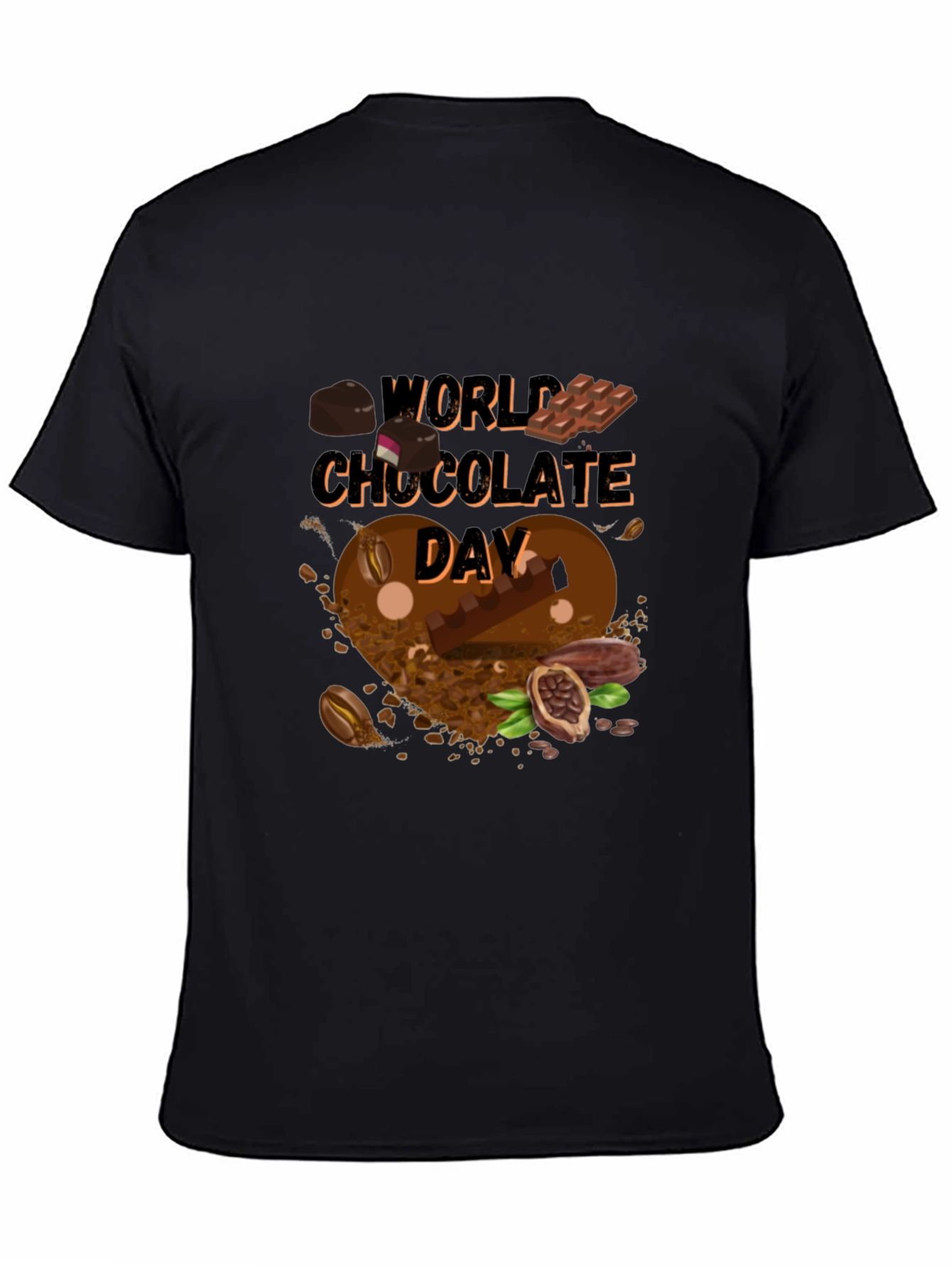 World Chocolate Day Black Graphic T-Shirt