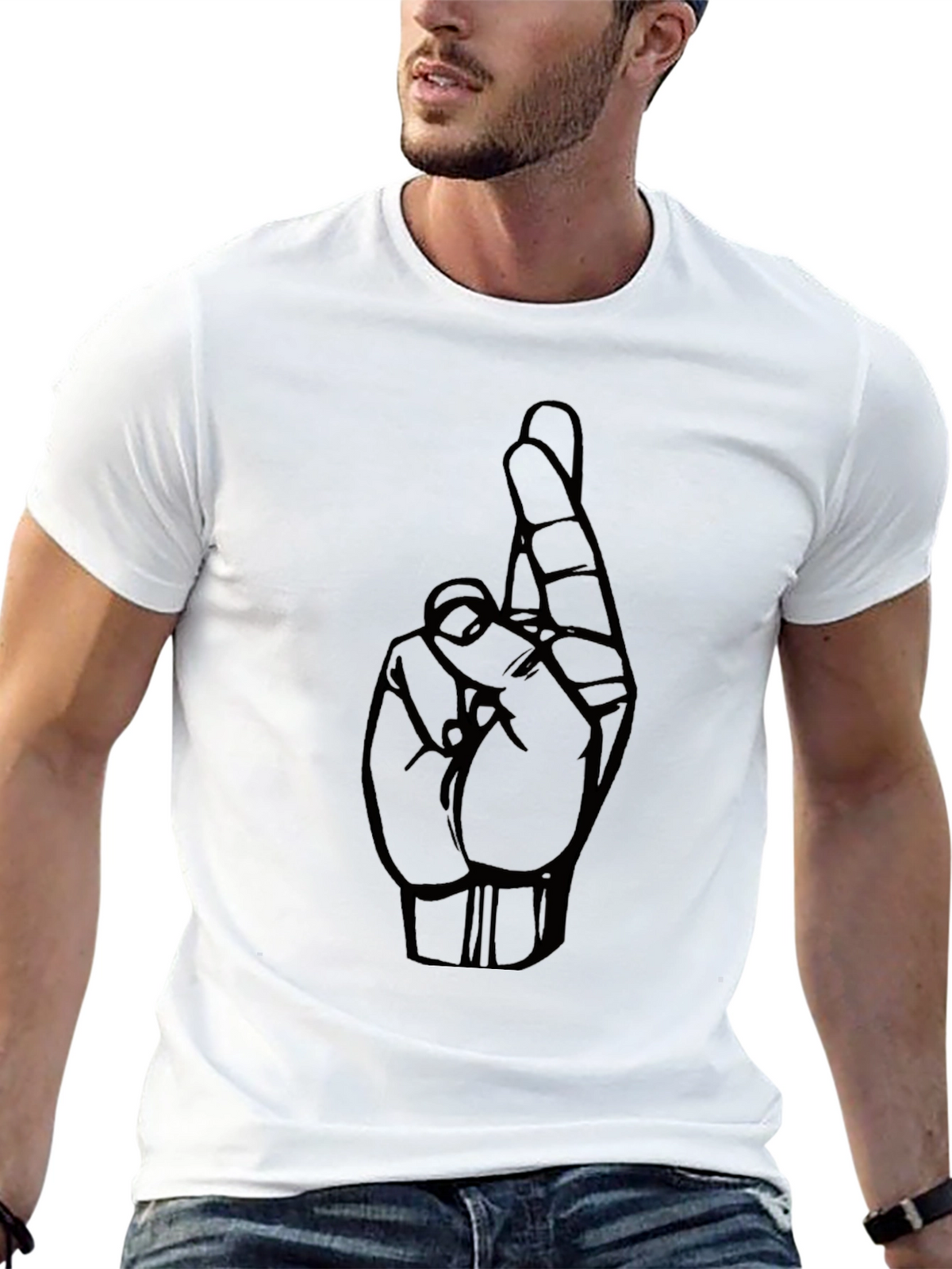 Fingers Crossed Graphic Tee - Luck and Style Combined!