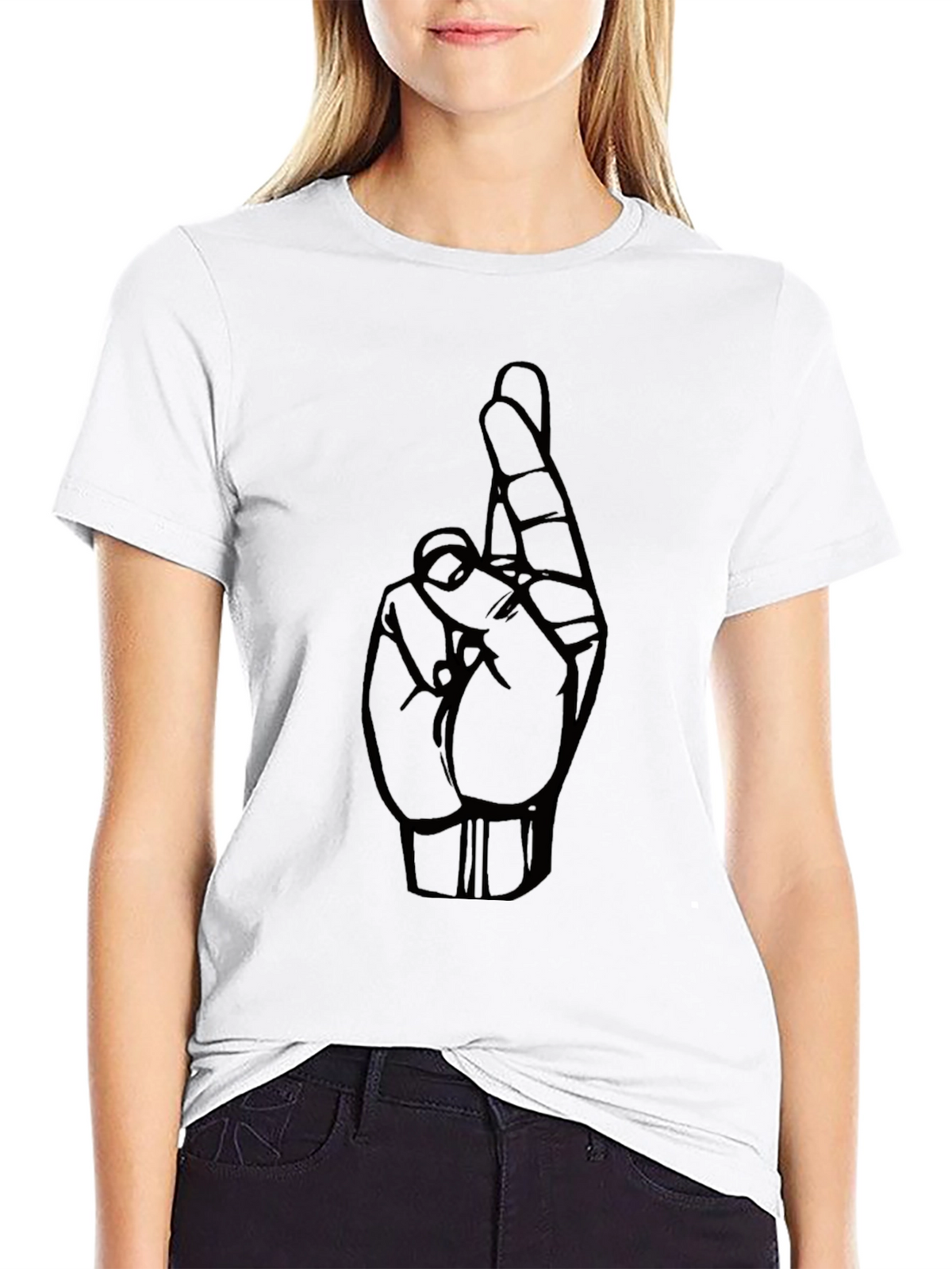 Fingers Crossed Graphic Tee - Luck and Style Combined!