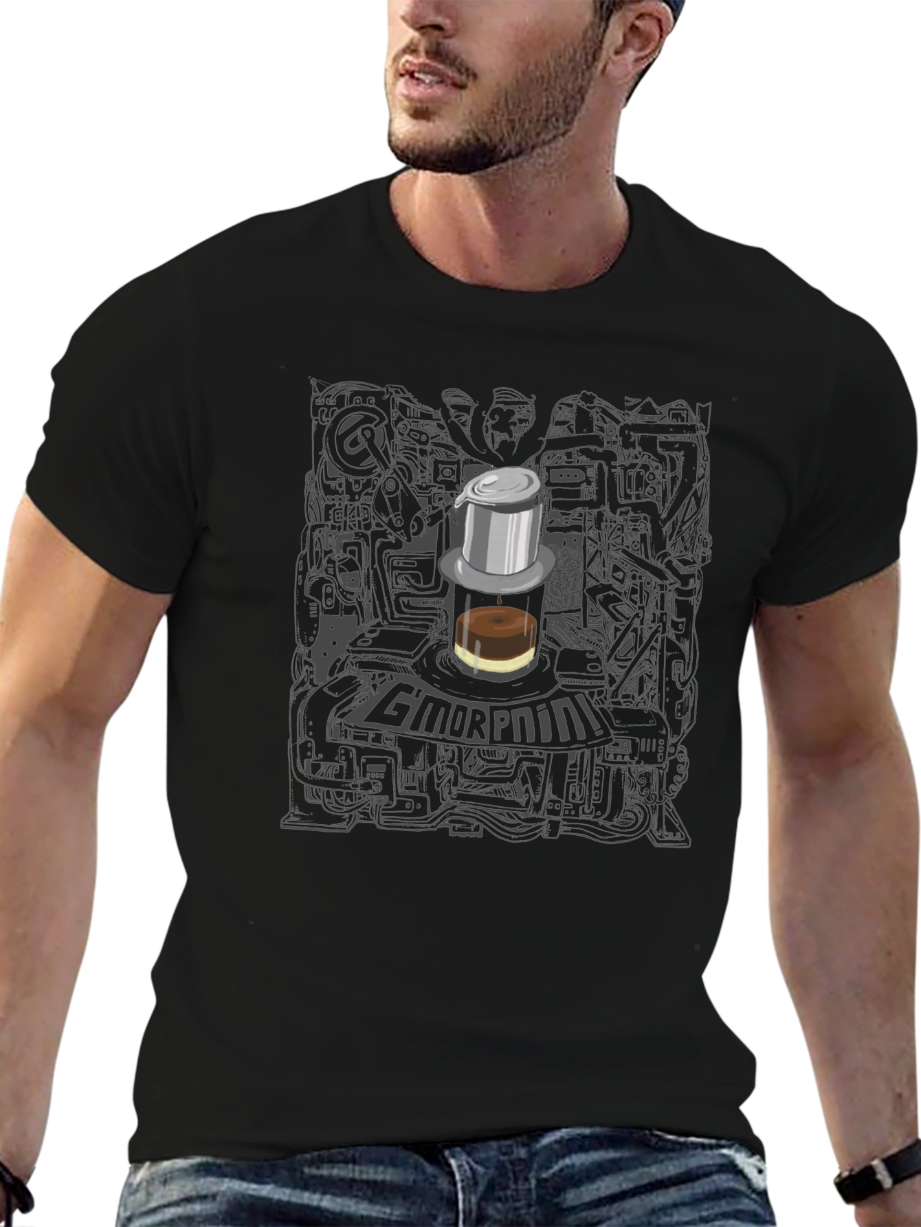 Cool Graphic Tee - GMORPNINI Coffee Design