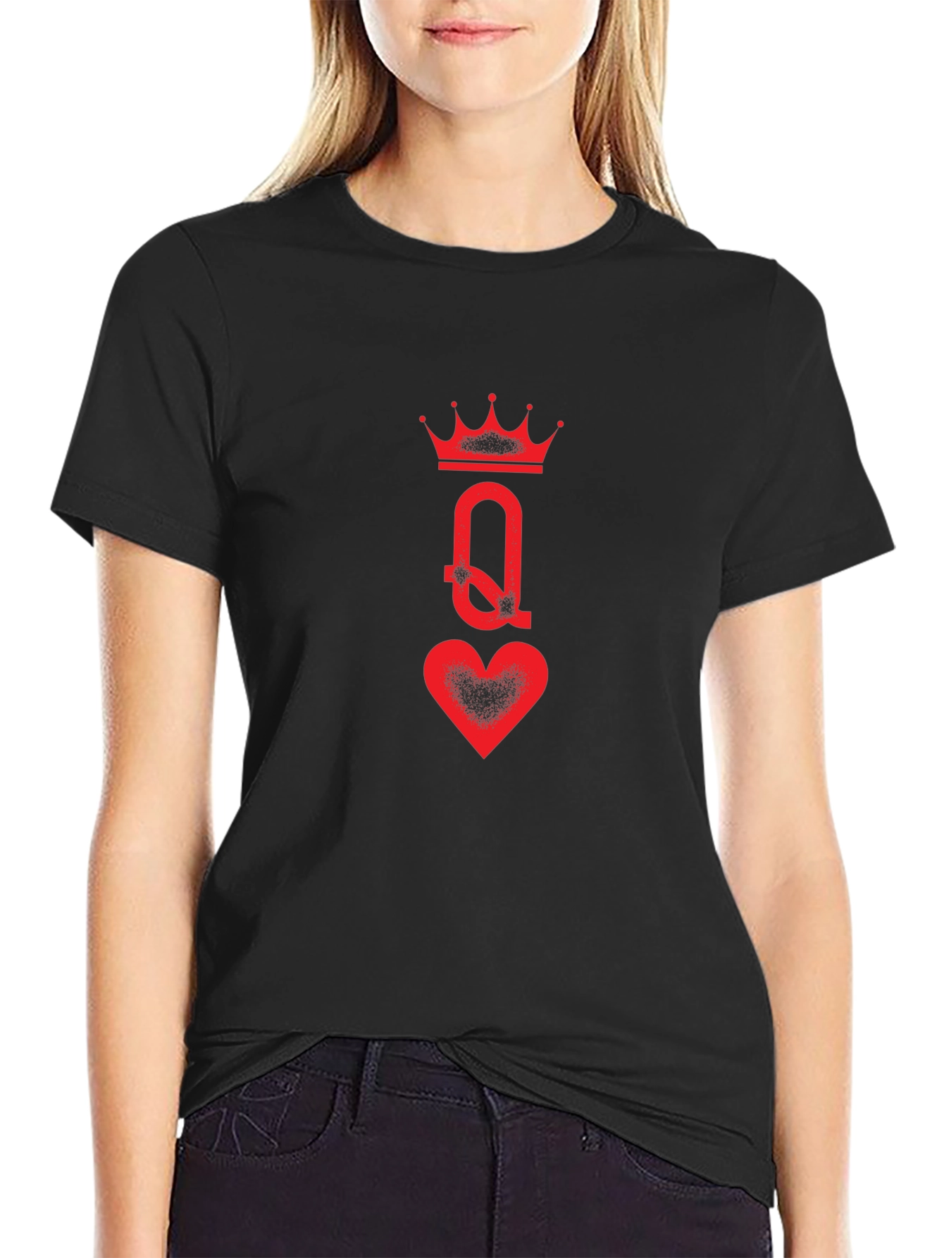 Queen of Hearts Graphic Tee - Black