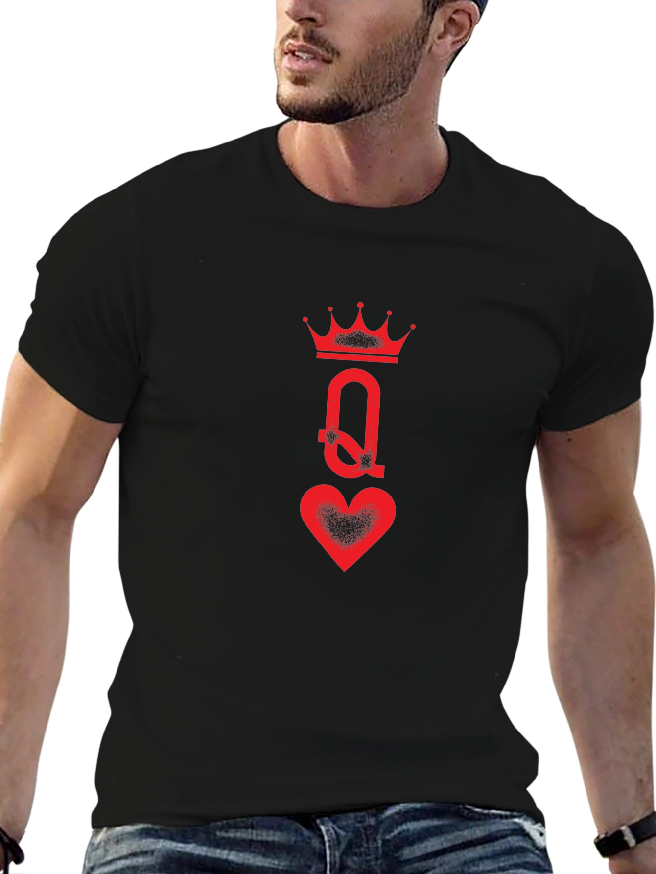 Queen of Hearts Graphic Tee - Black