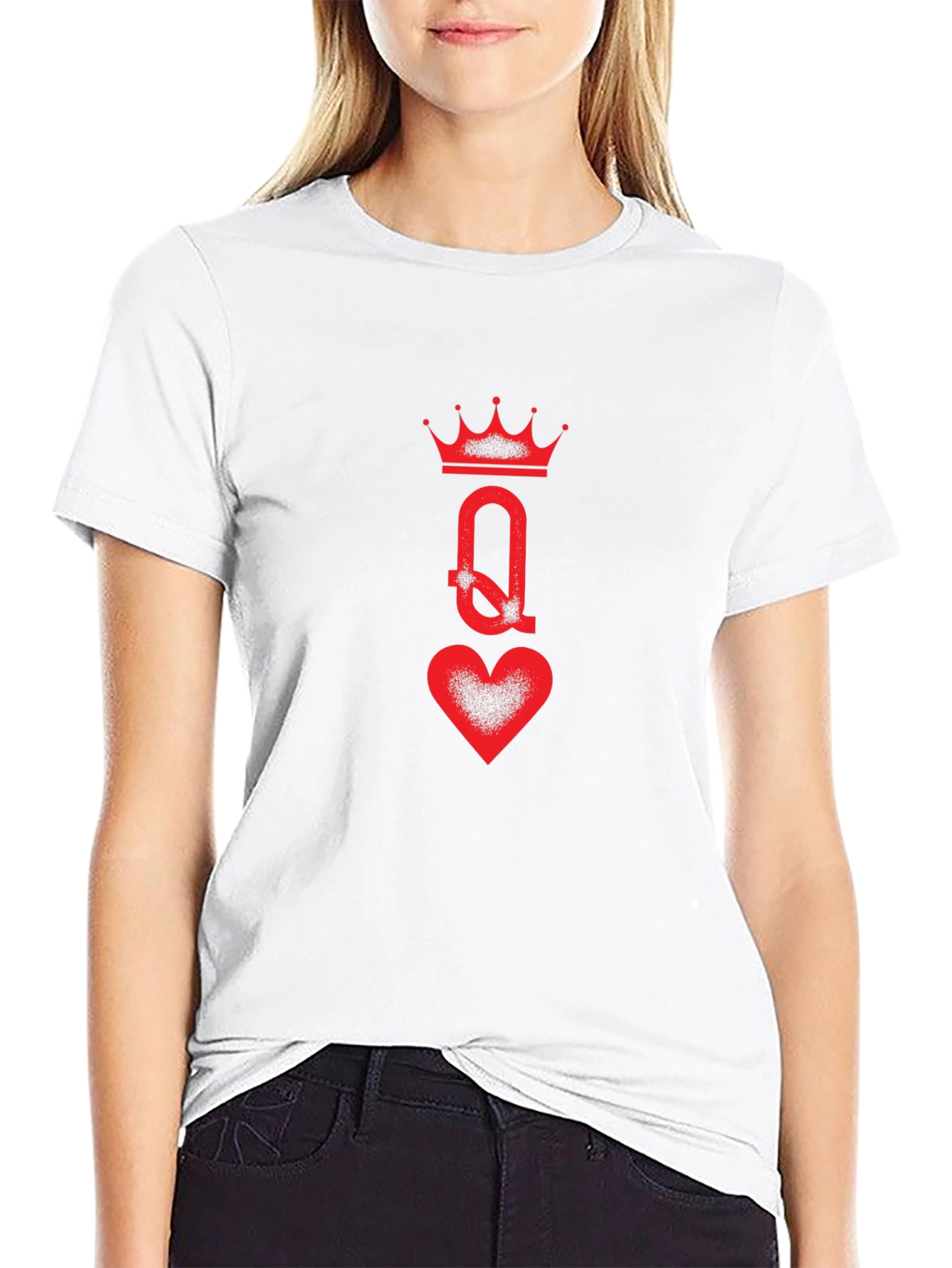Queen of Hearts Graphic Tee - Black