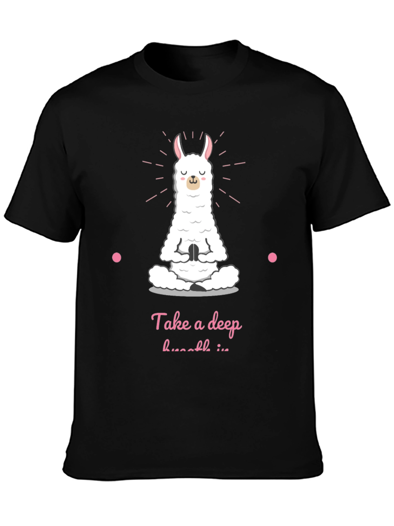 Yoga Llama Black T-Shirt - Meditate Deeply!