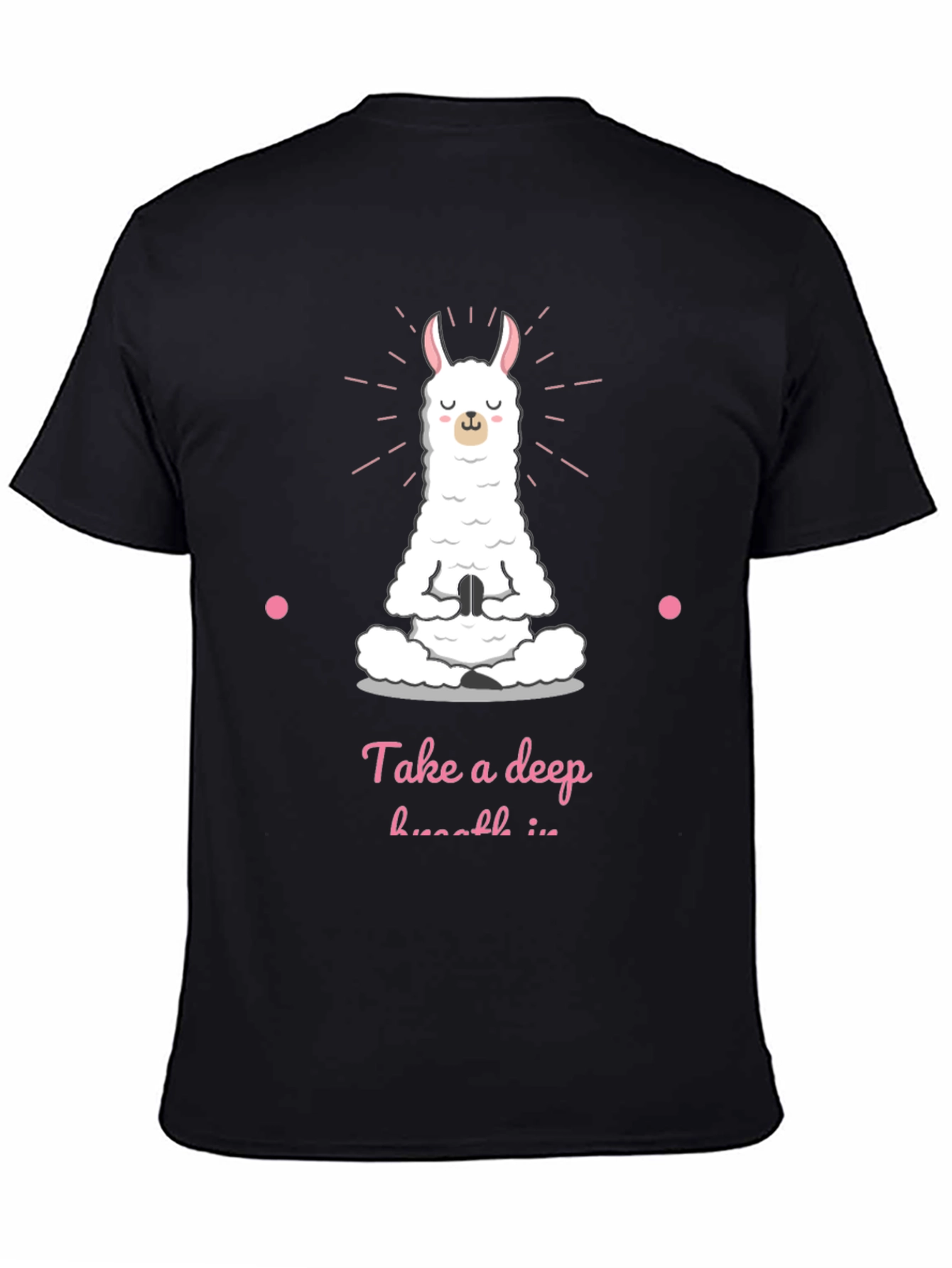 Yoga Llama Black T-Shirt - Meditate Deeply!