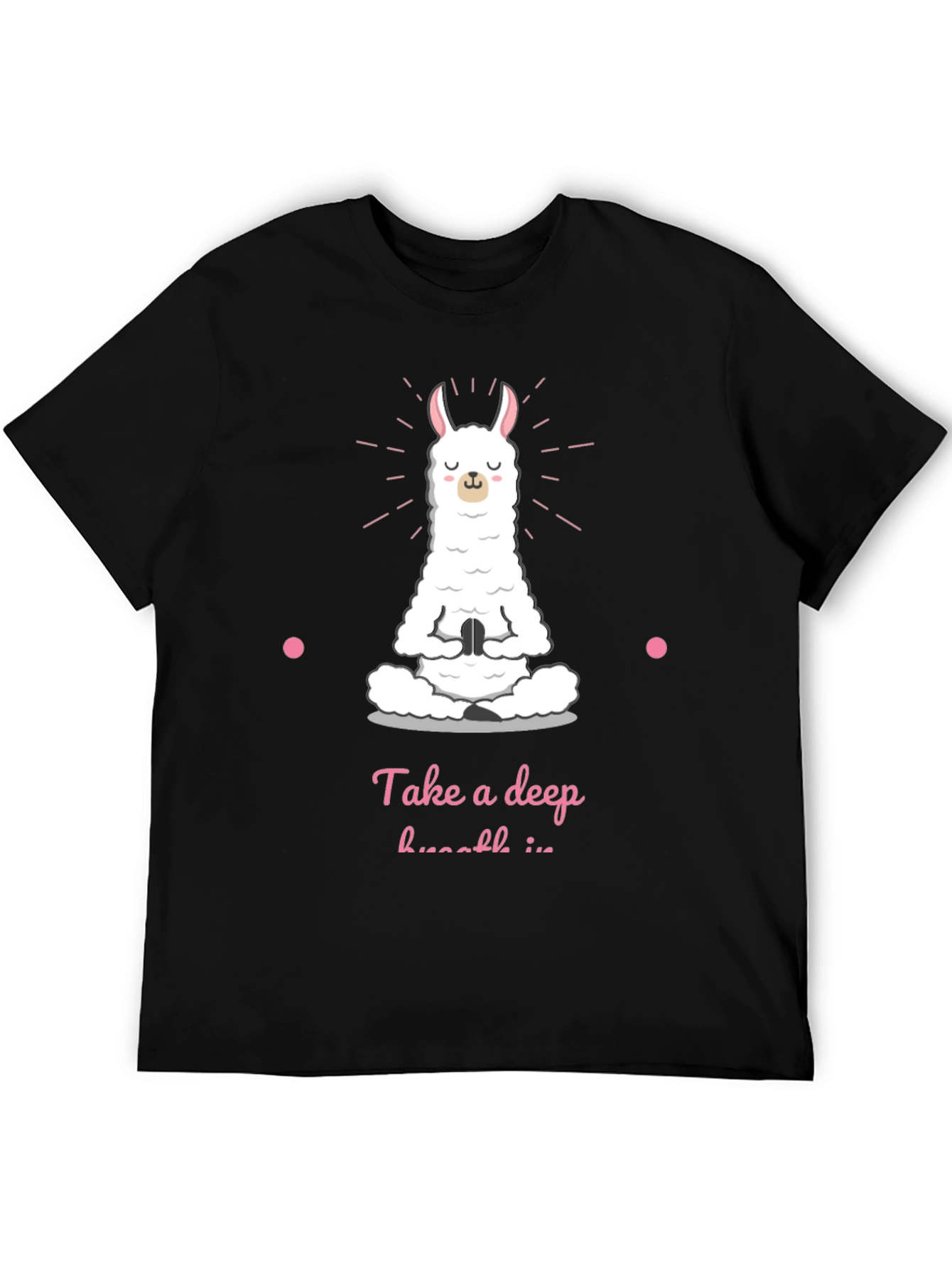 Yoga Llama Black T-Shirt - Meditate Deeply!