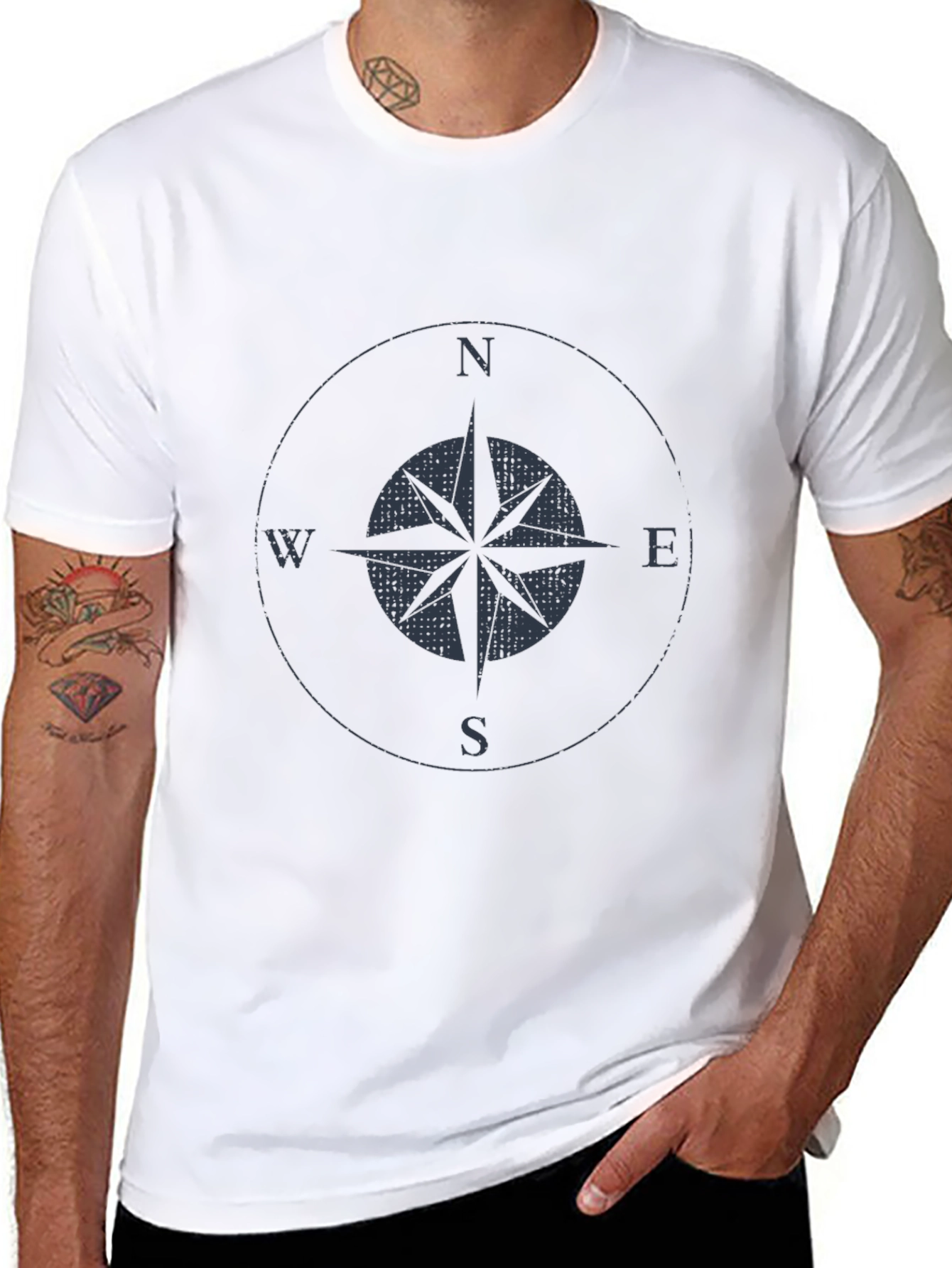 Compass Rose Graphic Tee - Mens Black Shirt
