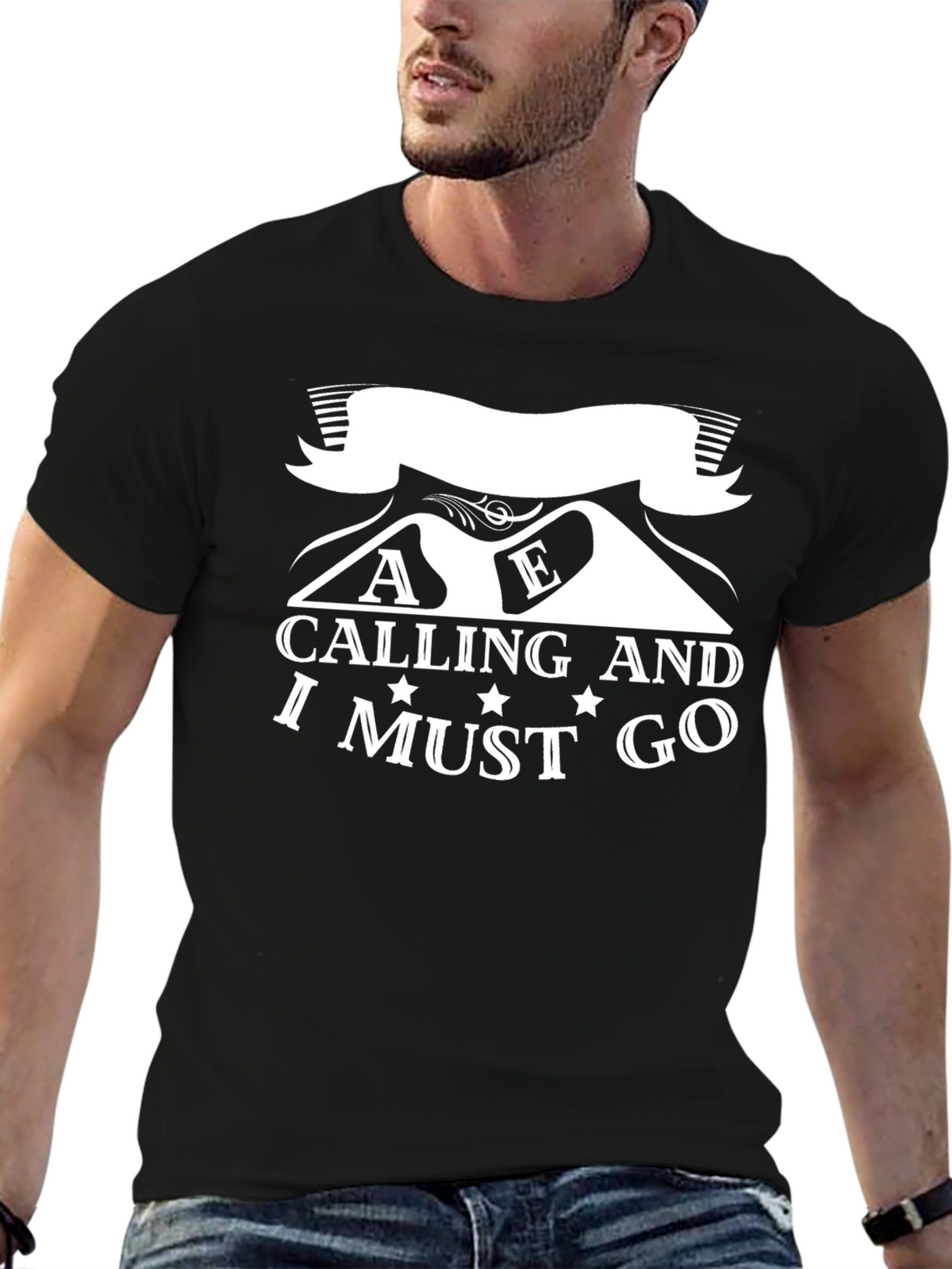 Mountains Calling Mens Graphic Tee - Adventure Awaits