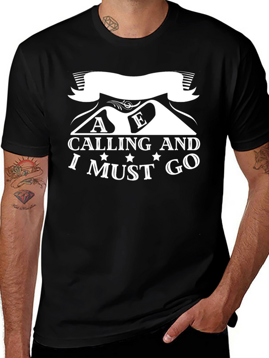 Mountains Calling Mens Graphic Tee - Adventure Awaits