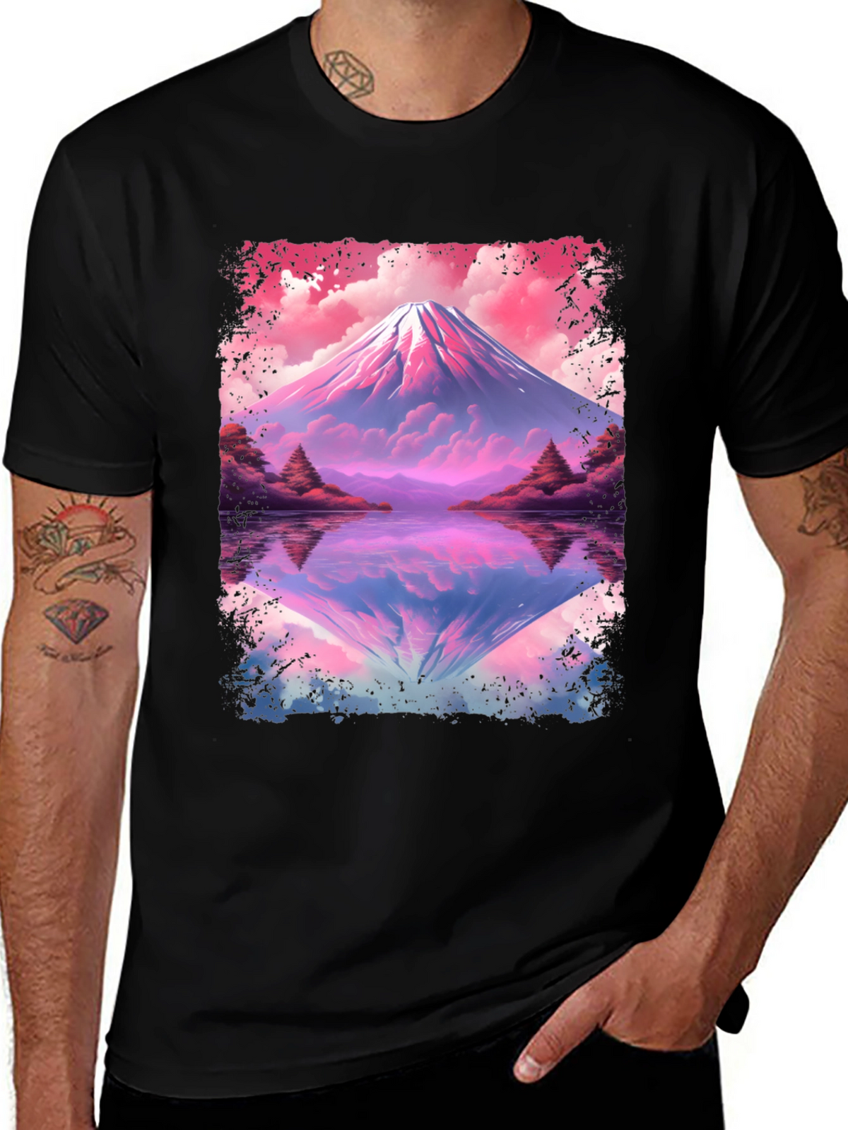 Mount Fuji Reflection Graphic T-Shirt