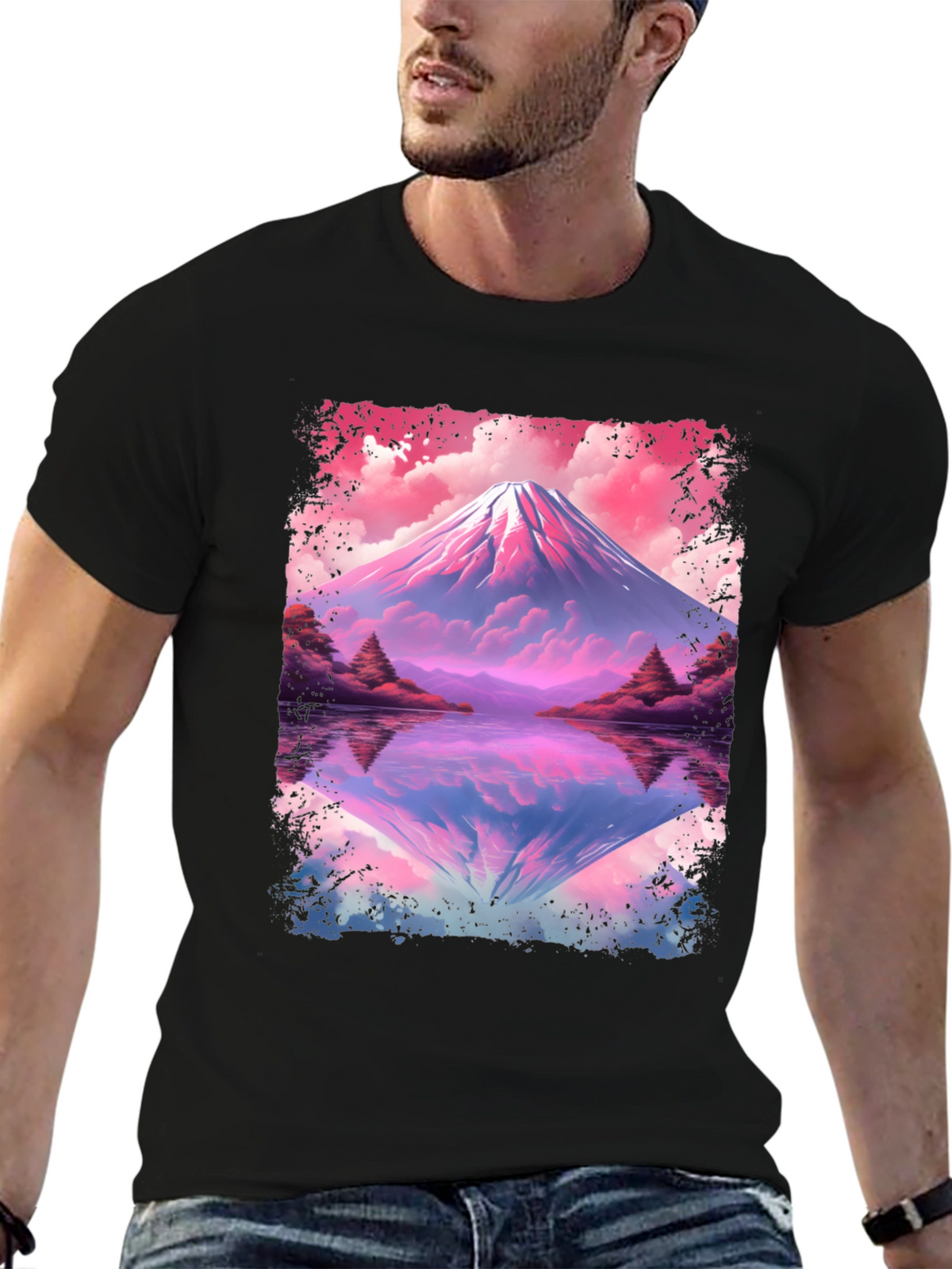 Mount Fuji Reflection Graphic T-Shirt