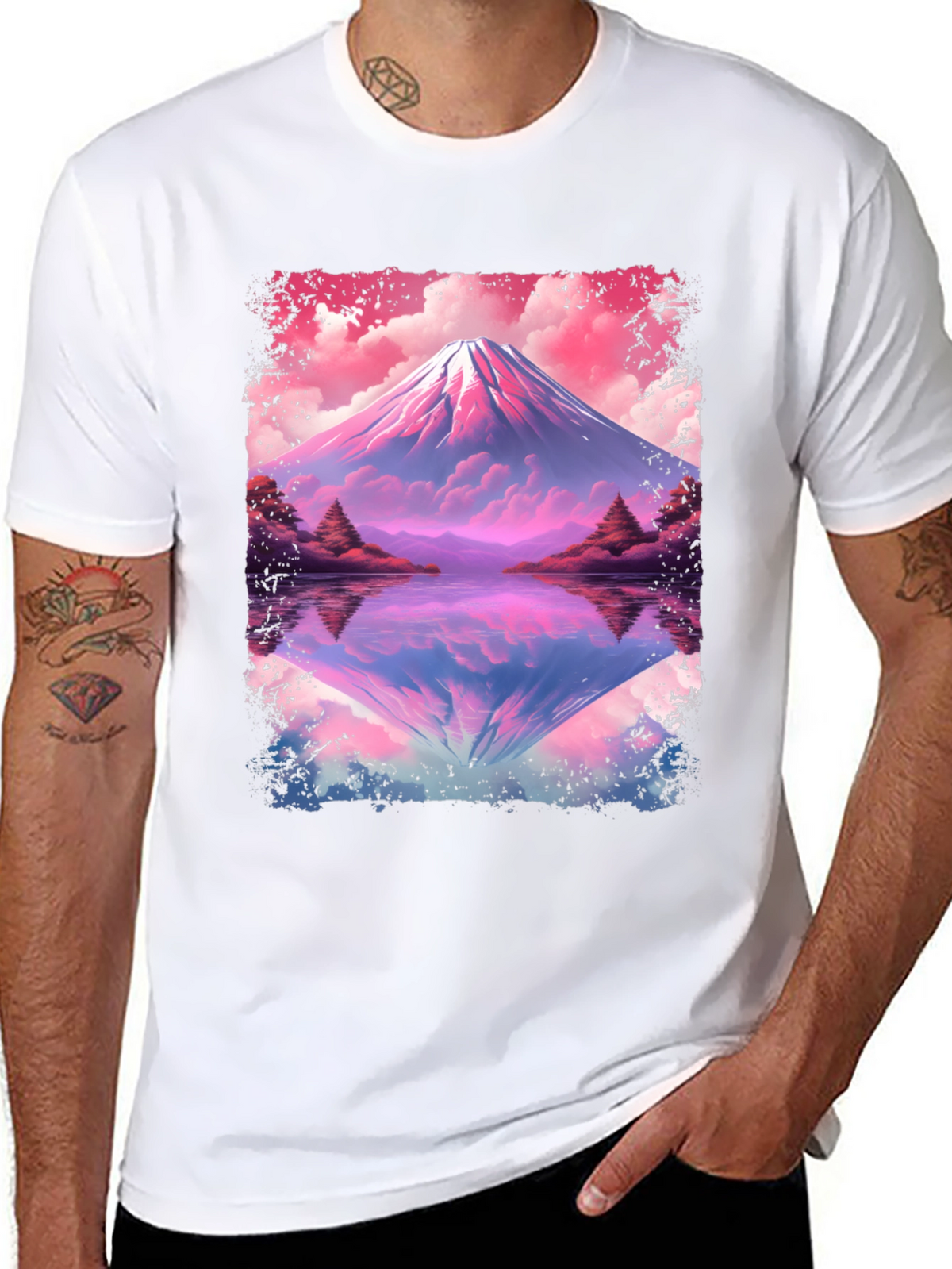Mount Fuji Reflection Graphic T-Shirt
