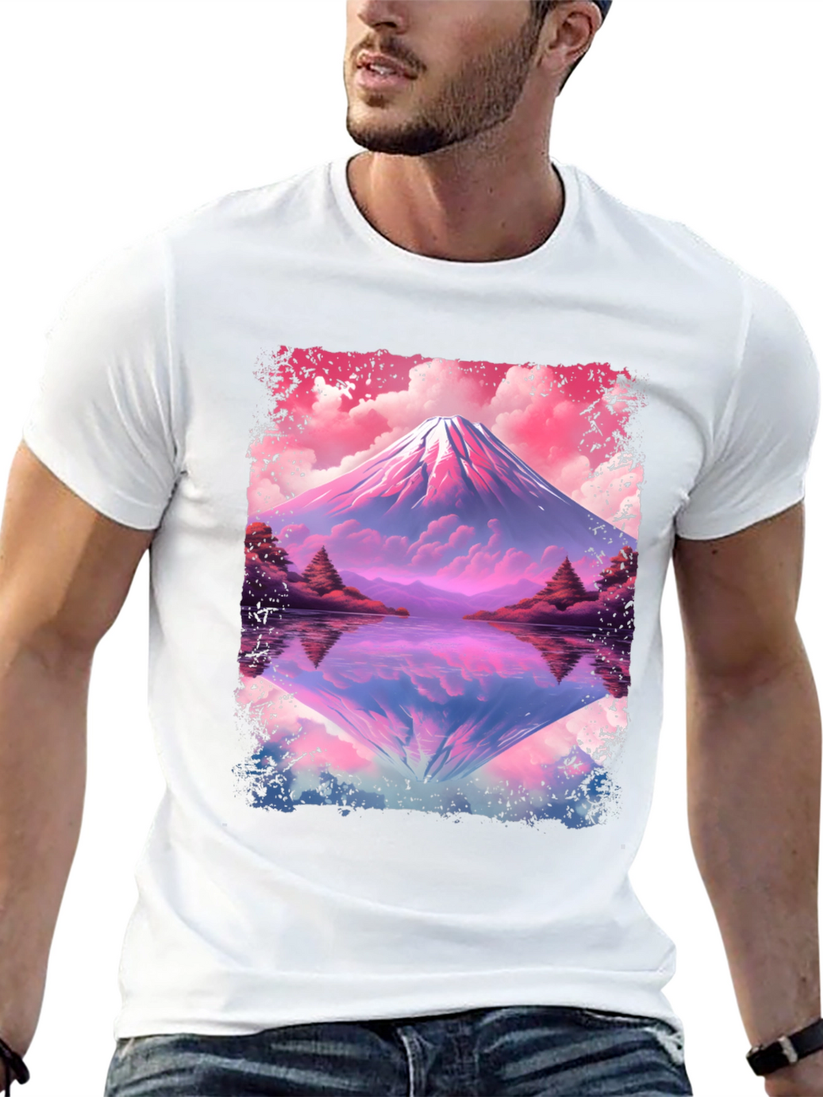 Mount Fuji Reflection Graphic T-Shirt
