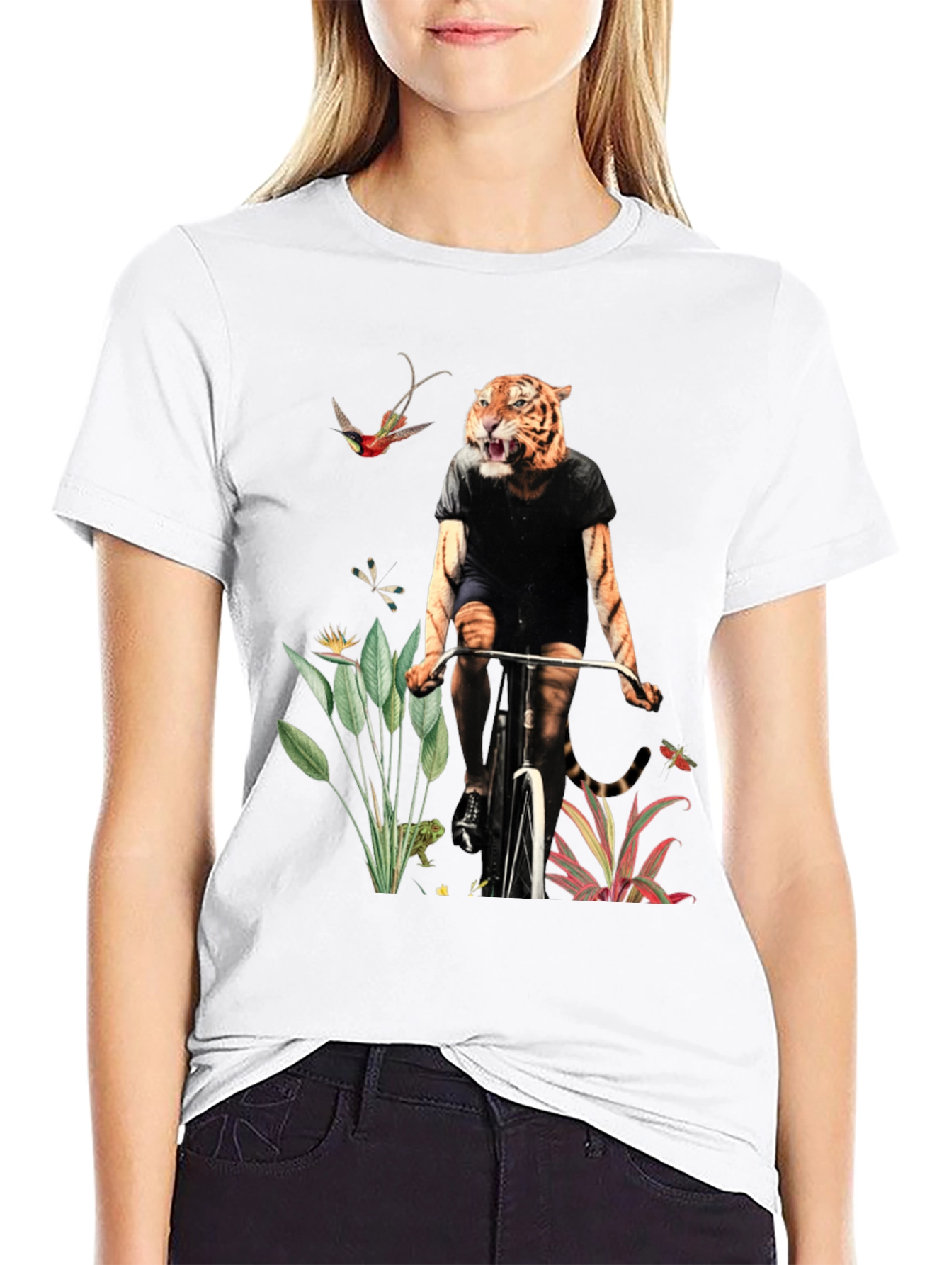 Tiger on Bike T-Shirt - Jungle Adventure