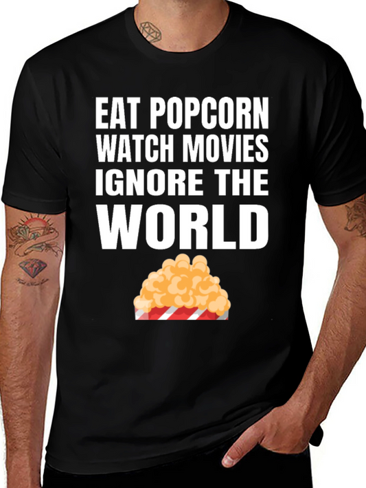 Eat Popcorn Movie T-Shirt - Cozy Night In Tee