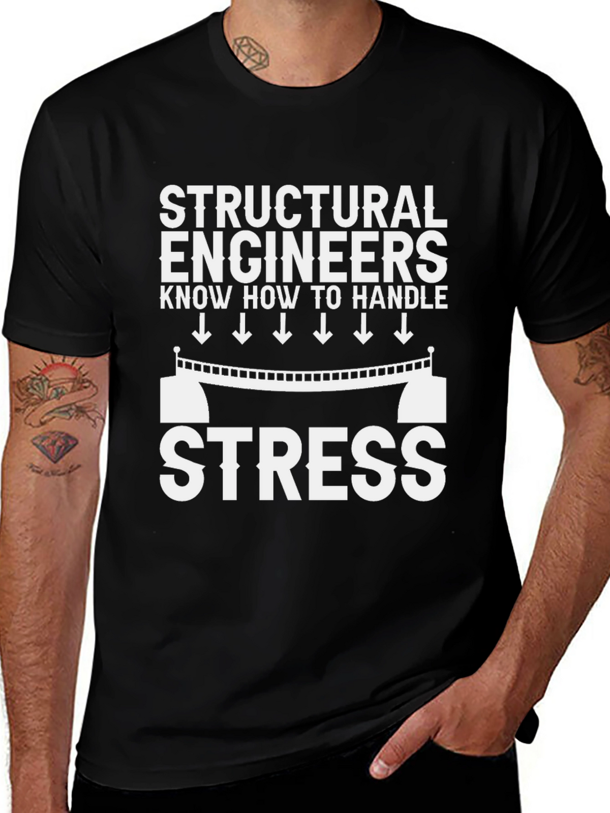 Structural Engineer Stress Handle T-Shirt - Black