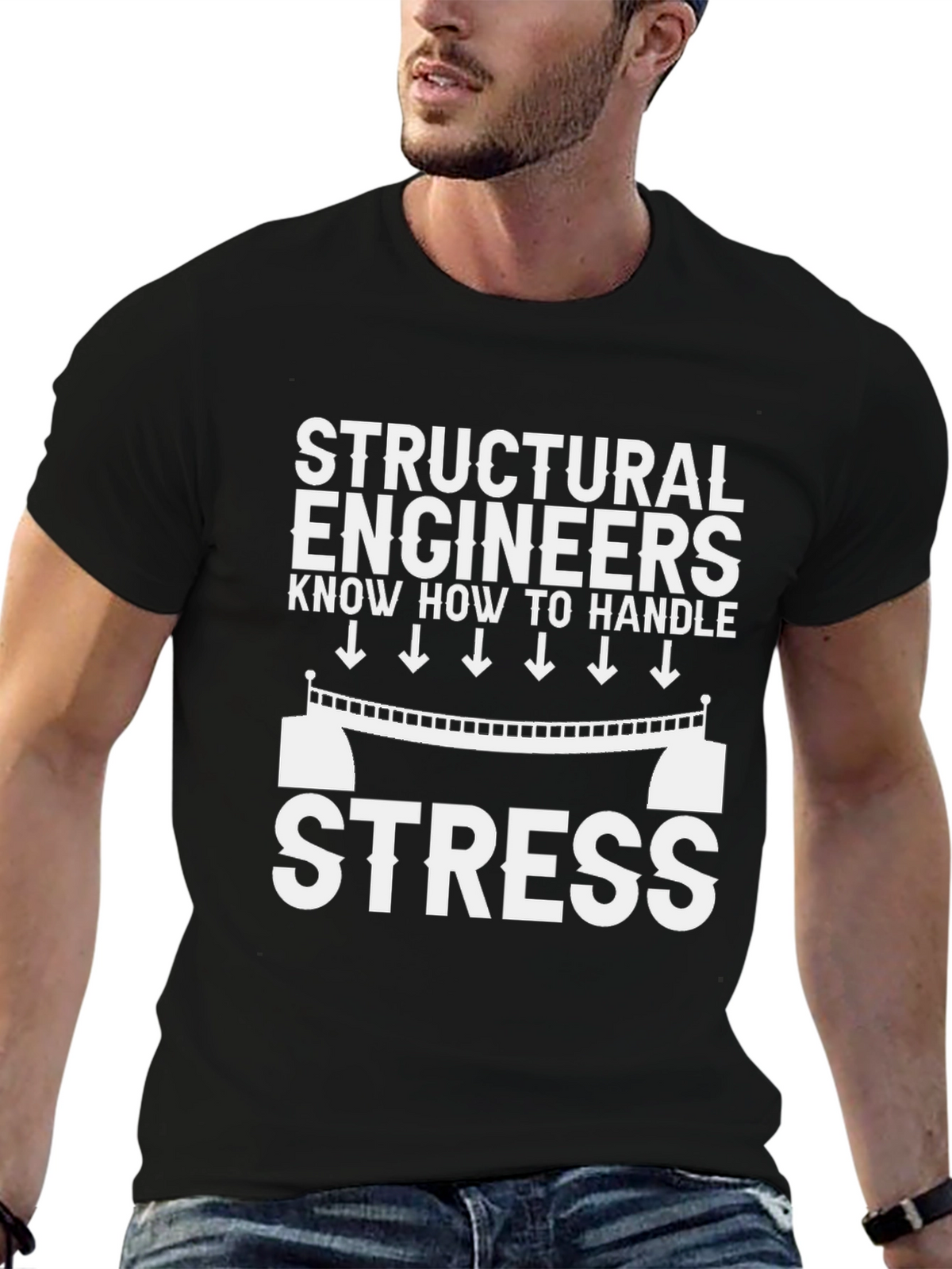 Structural Engineer Stress Handle T-Shirt - Black