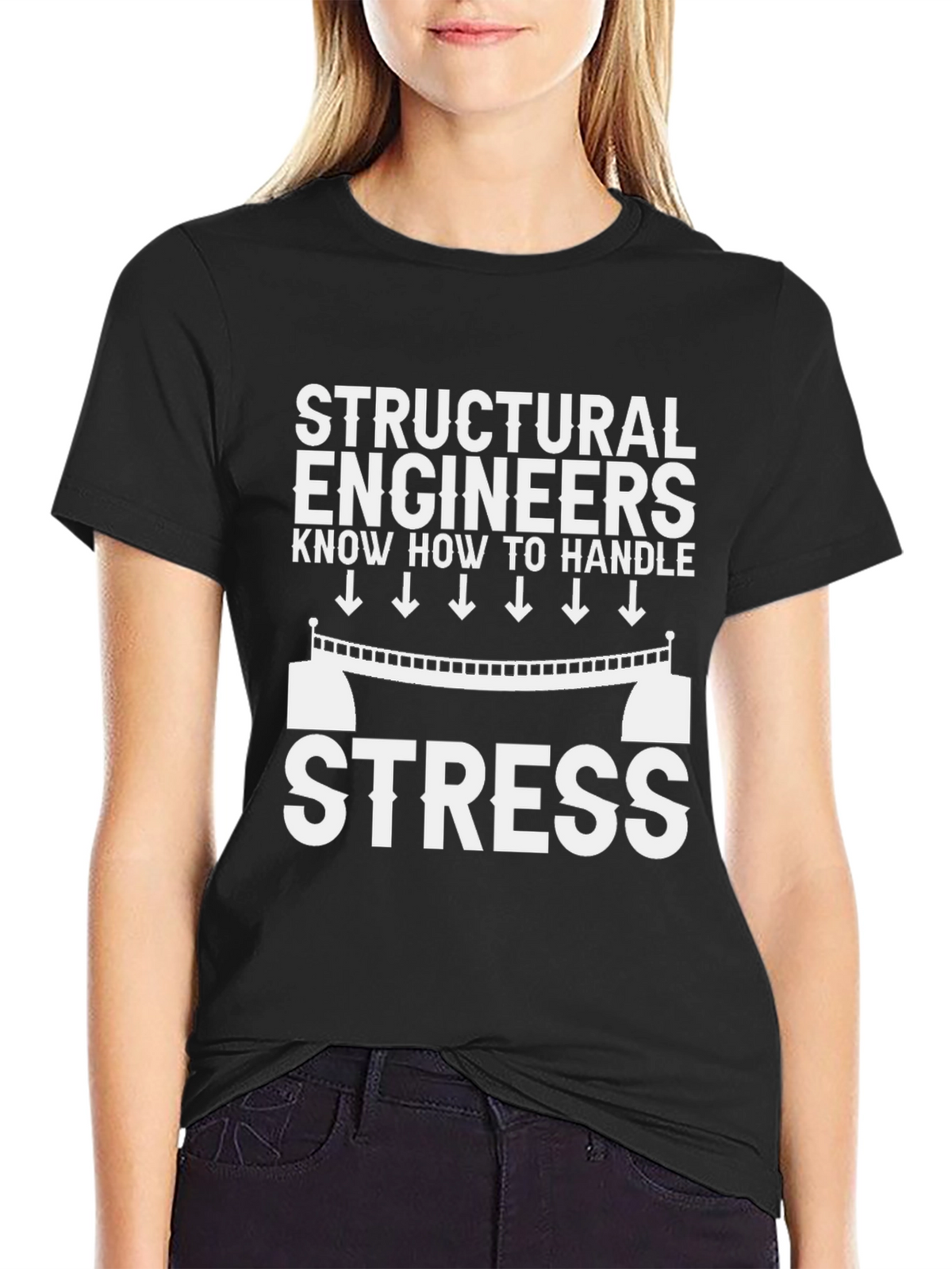 Structural Engineer Stress Handle T-Shirt - Black