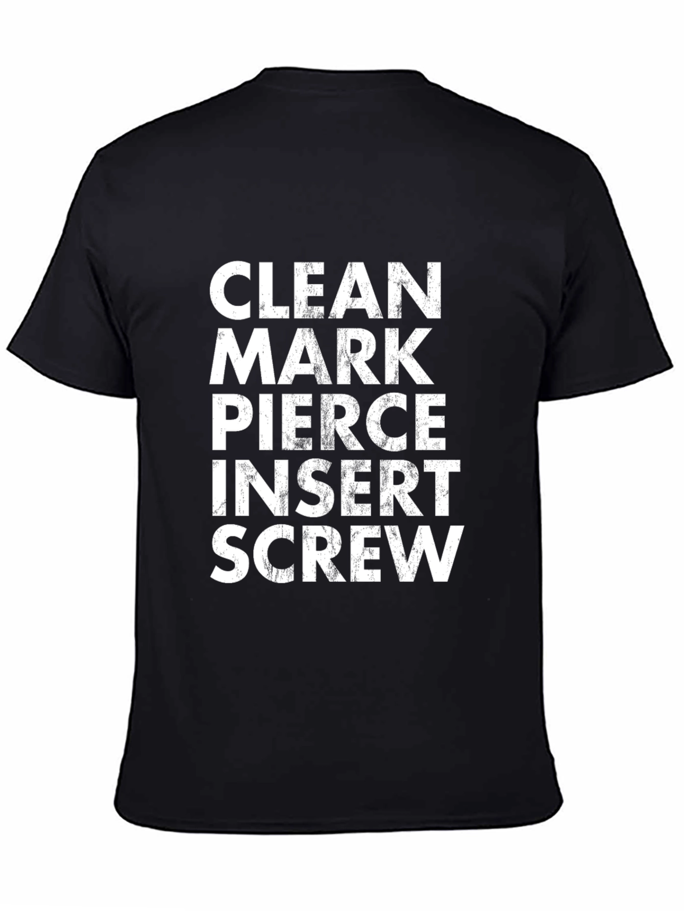 Clean Mark Pierce Insert Screw Black Graphic Tee