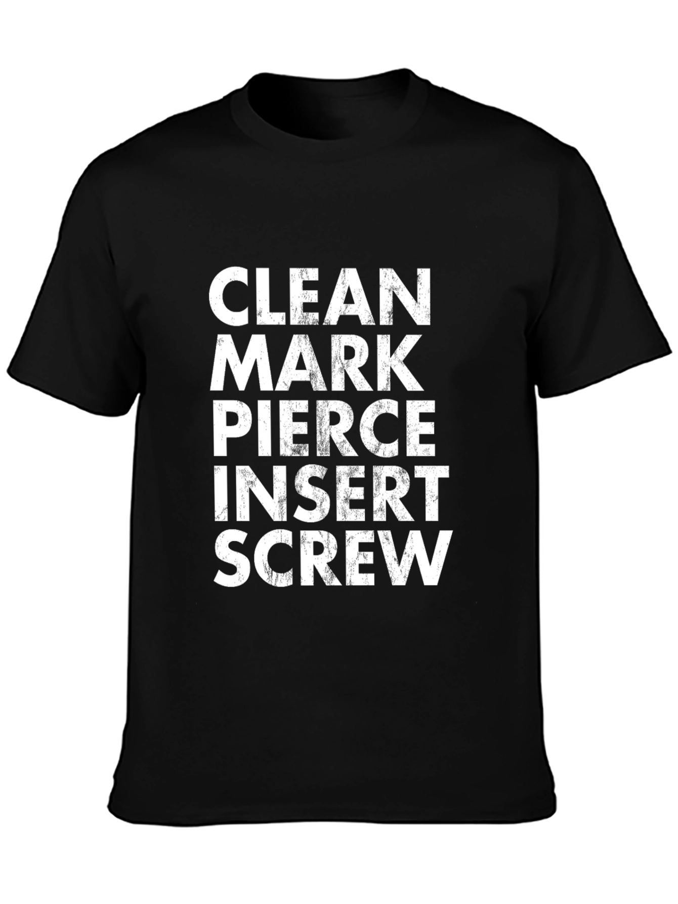 Clean Mark Pierce Insert Screw Black Graphic Tee