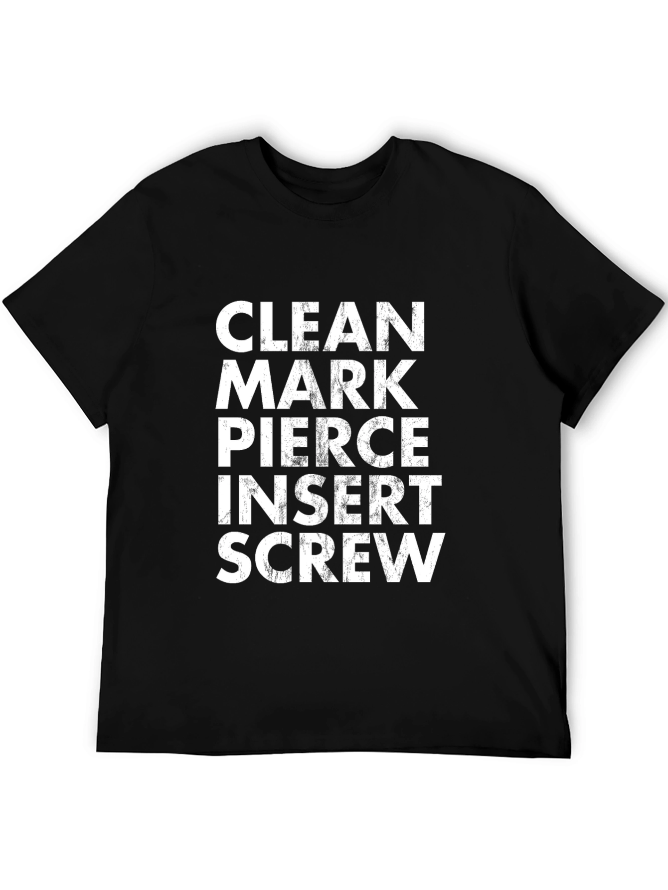 Clean Mark Pierce Insert Screw Black Graphic Tee