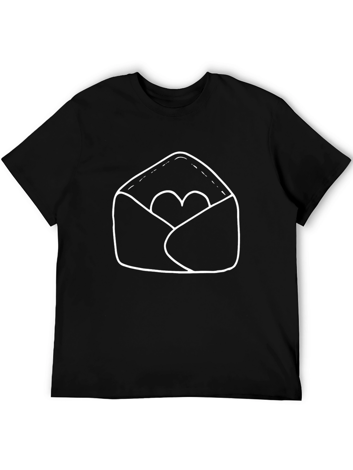 Heart Envelope Graphic Tee - Black Unisex T-Shirt