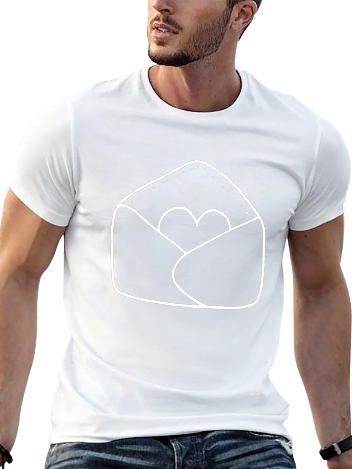 Heart Envelope Graphic Tee - Black Unisex T-Shirt