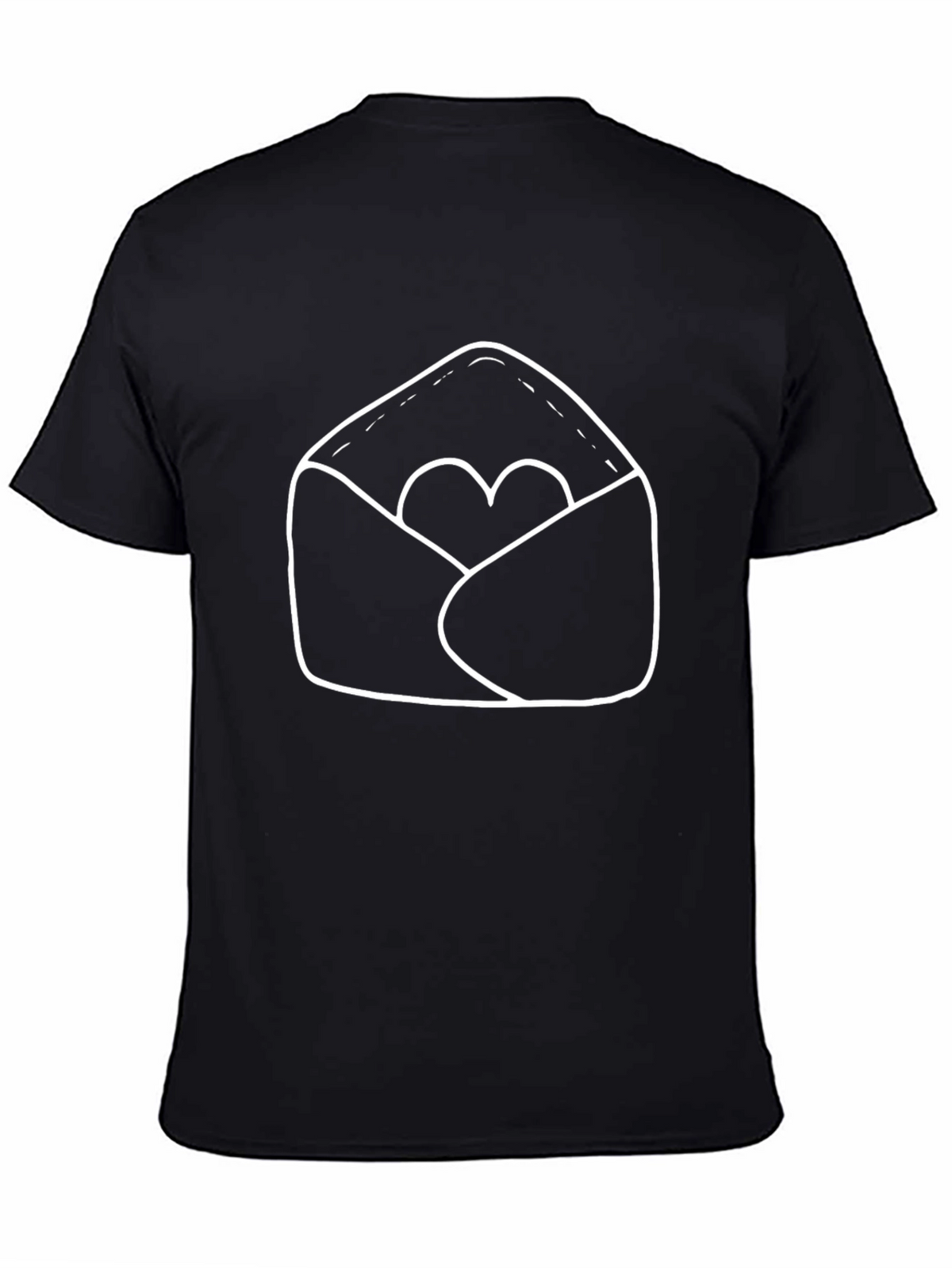 Heart Envelope Graphic Tee - Black Unisex T-Shirt