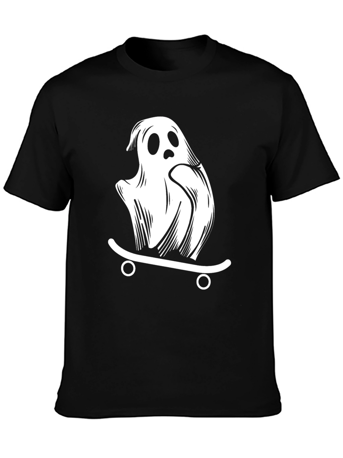 Ghost Skateboard Graphic T-Shirt - Black