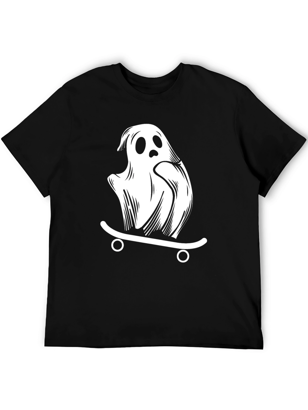 Ghost Skateboard Graphic T-Shirt - Black