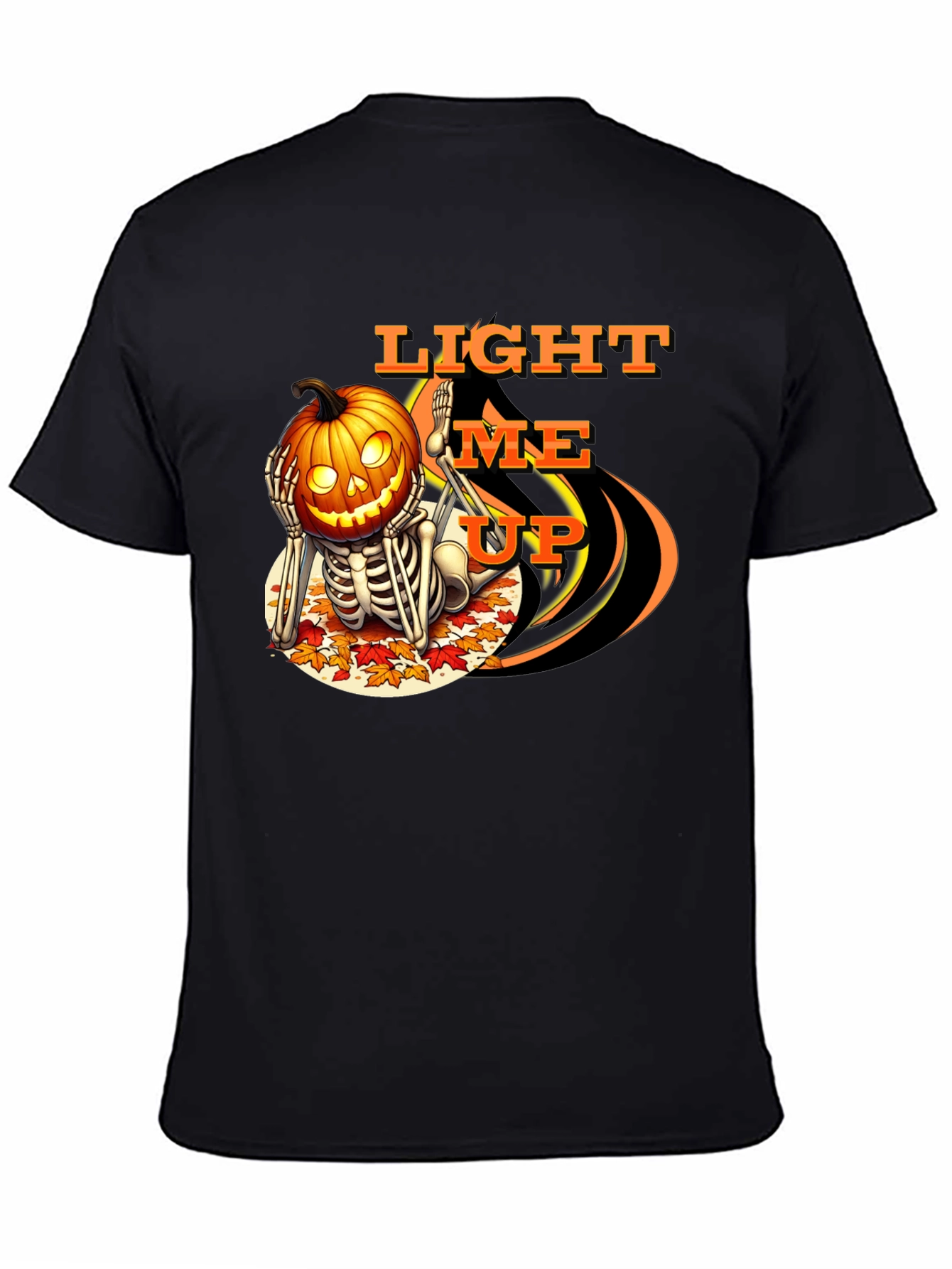 Halloween Pumpkin Skeleton T-Shirt - Light Me Up