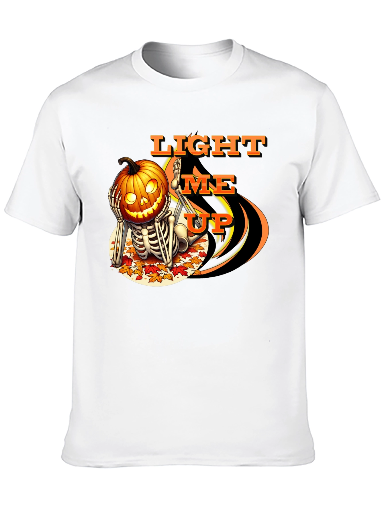 Halloween Pumpkin Skeleton T-Shirt - Light Me Up