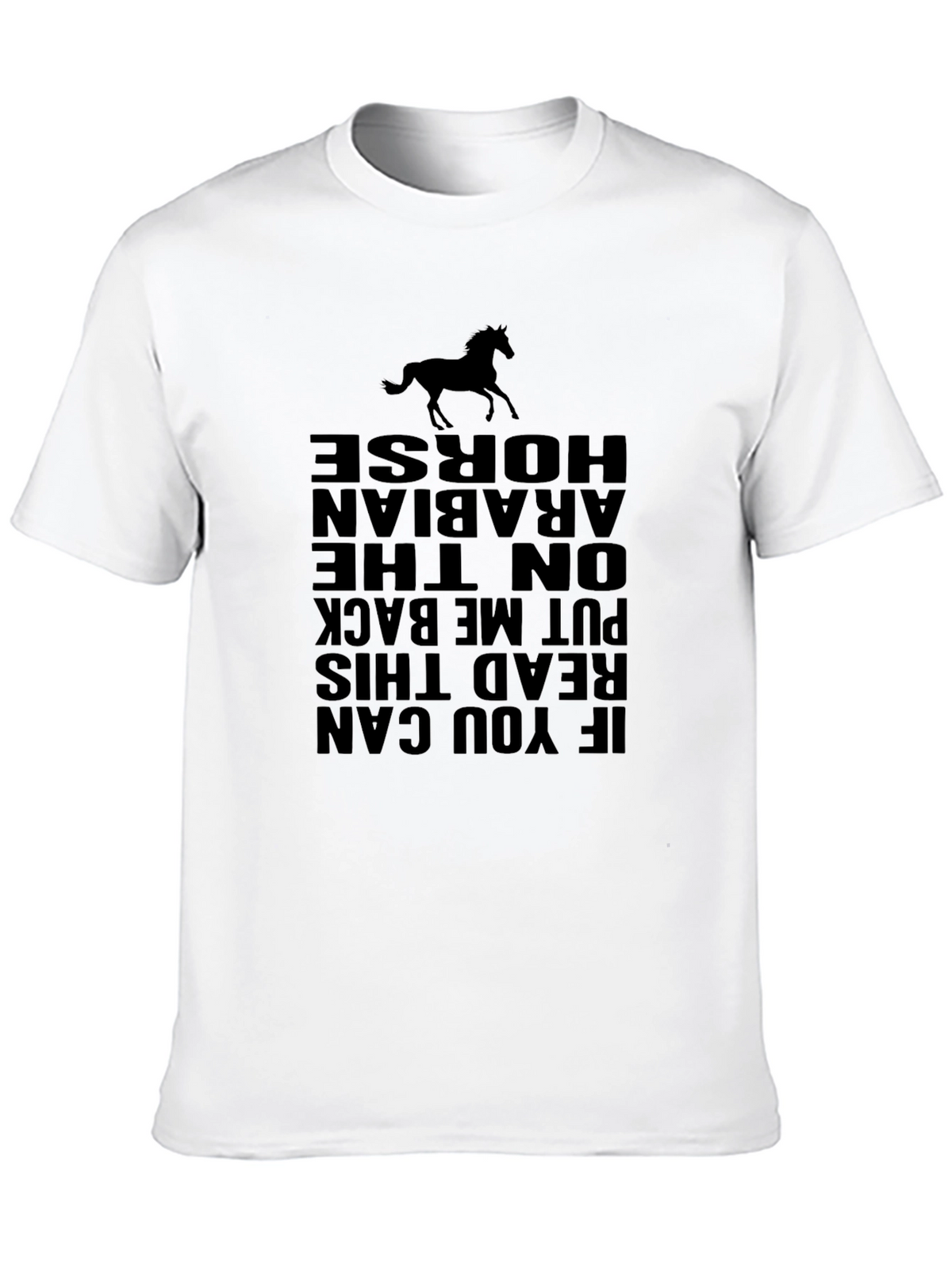 Horse Graphic Print Black T-Shirt