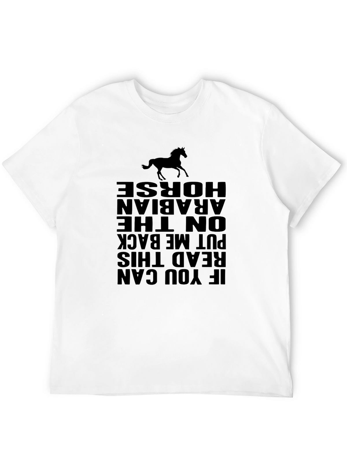 Horse Graphic Print Black T-Shirt