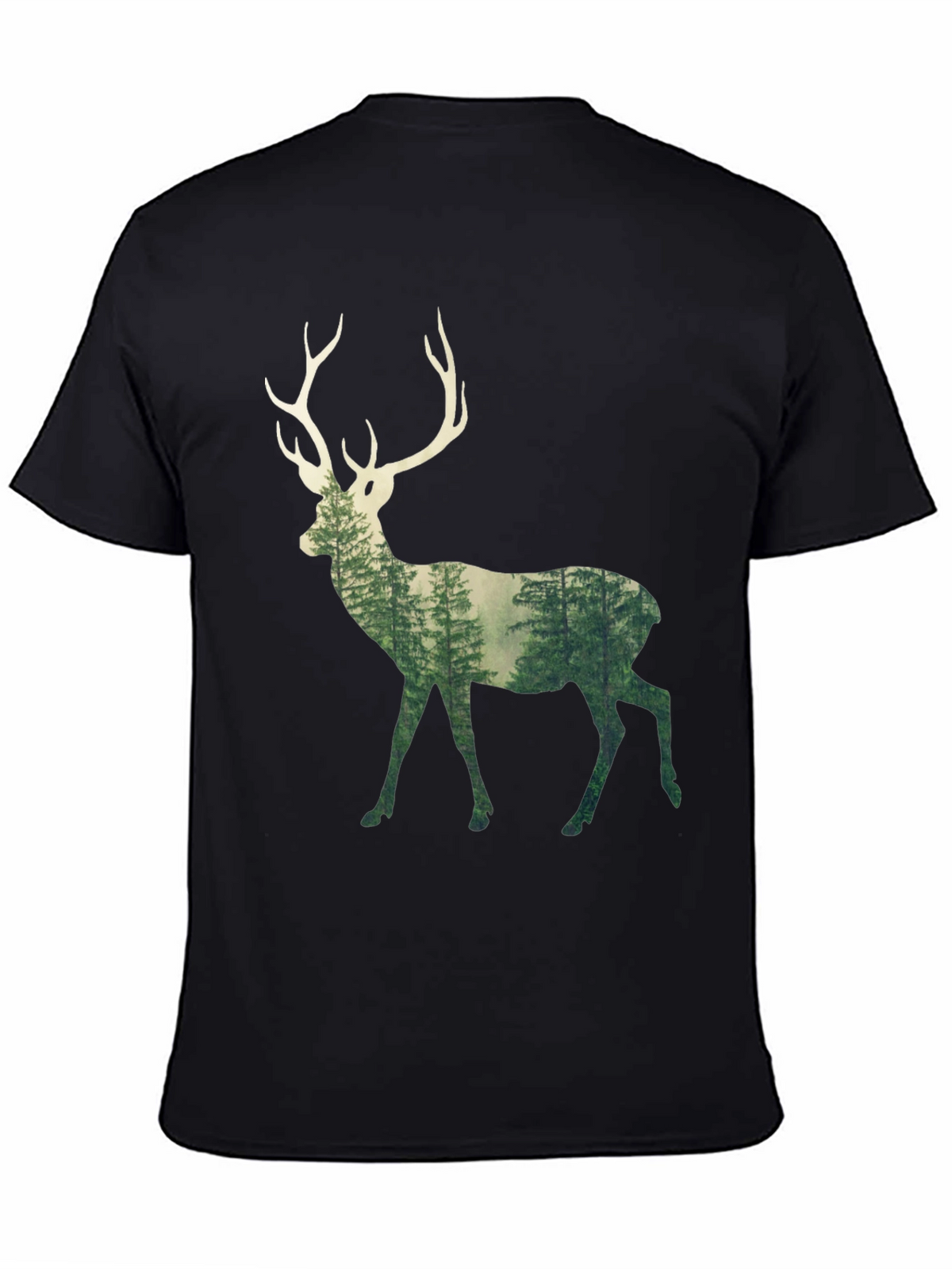 Deer Forest Graphic Tee - Mens Black T-Shirt