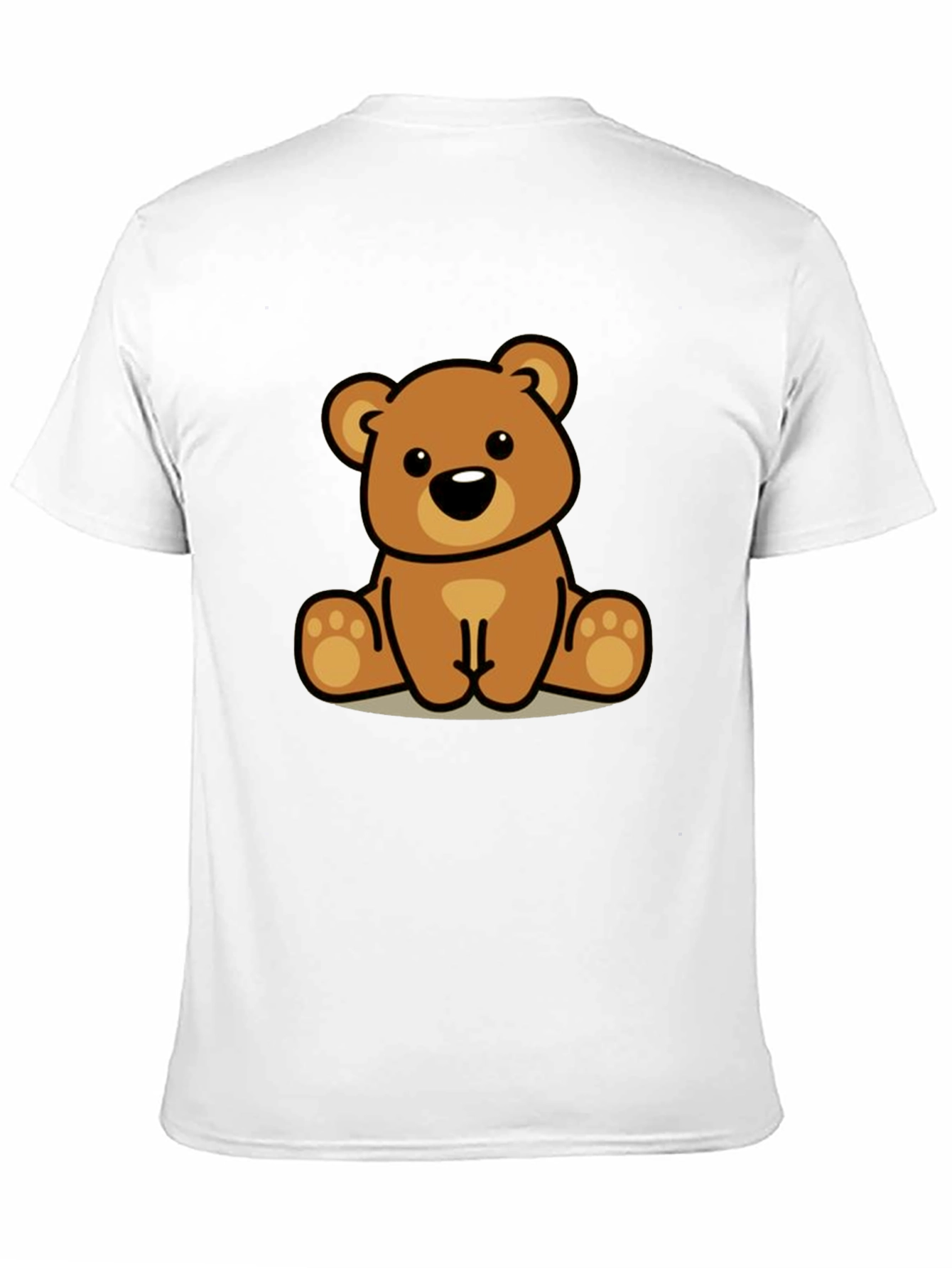 Cute Cartoon Bear Graphic Black T-Shirt