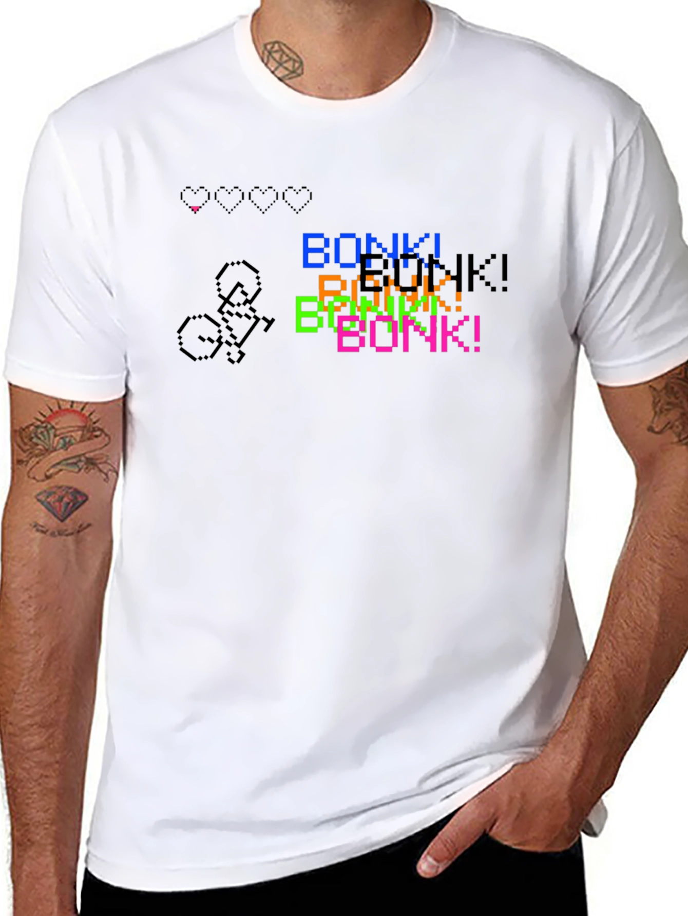 Pixel Art Bonk! T-Shirt - Retro Gaming Style