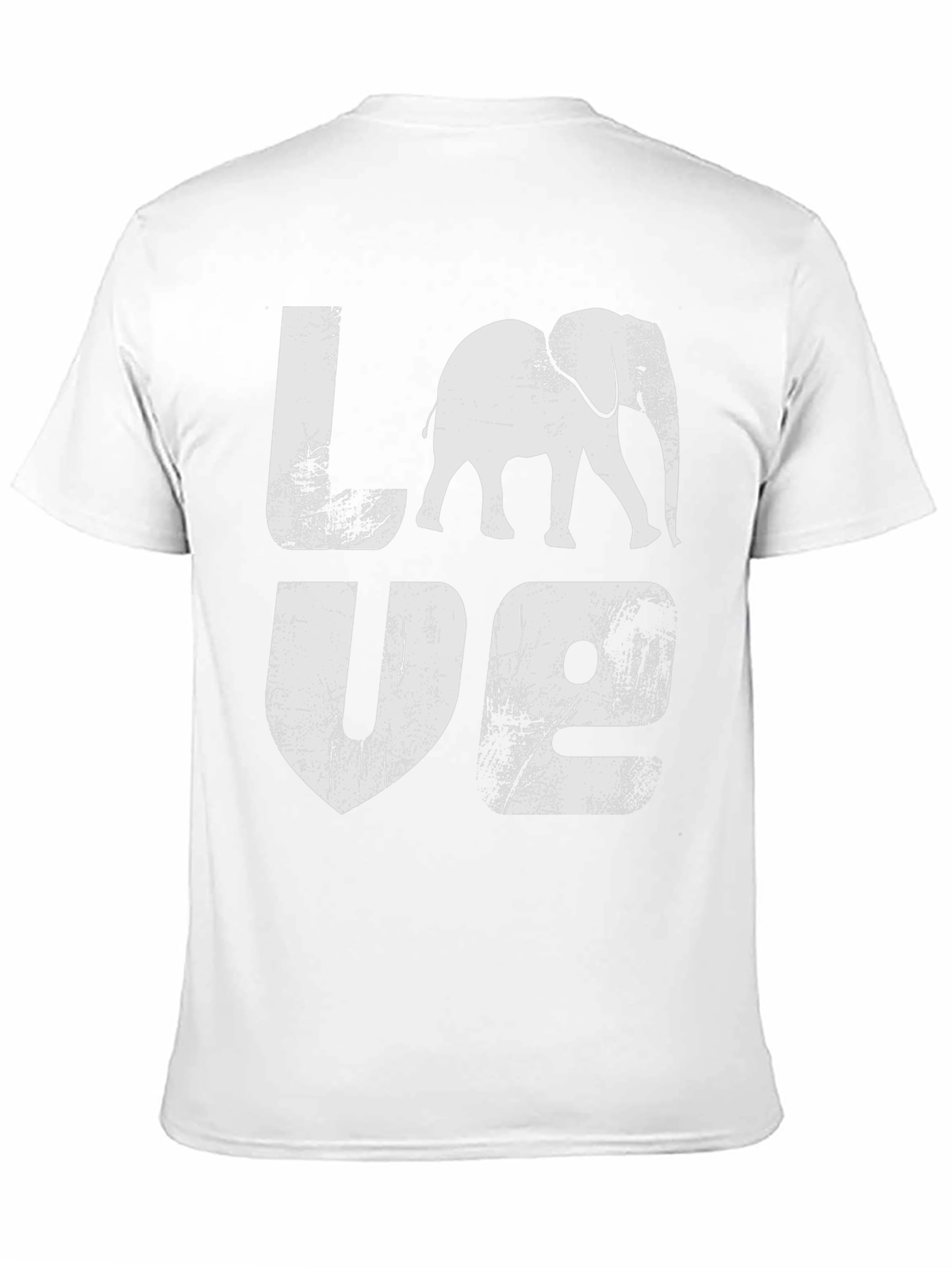 Elephant LOVE Graphic Print Black T-Shirt