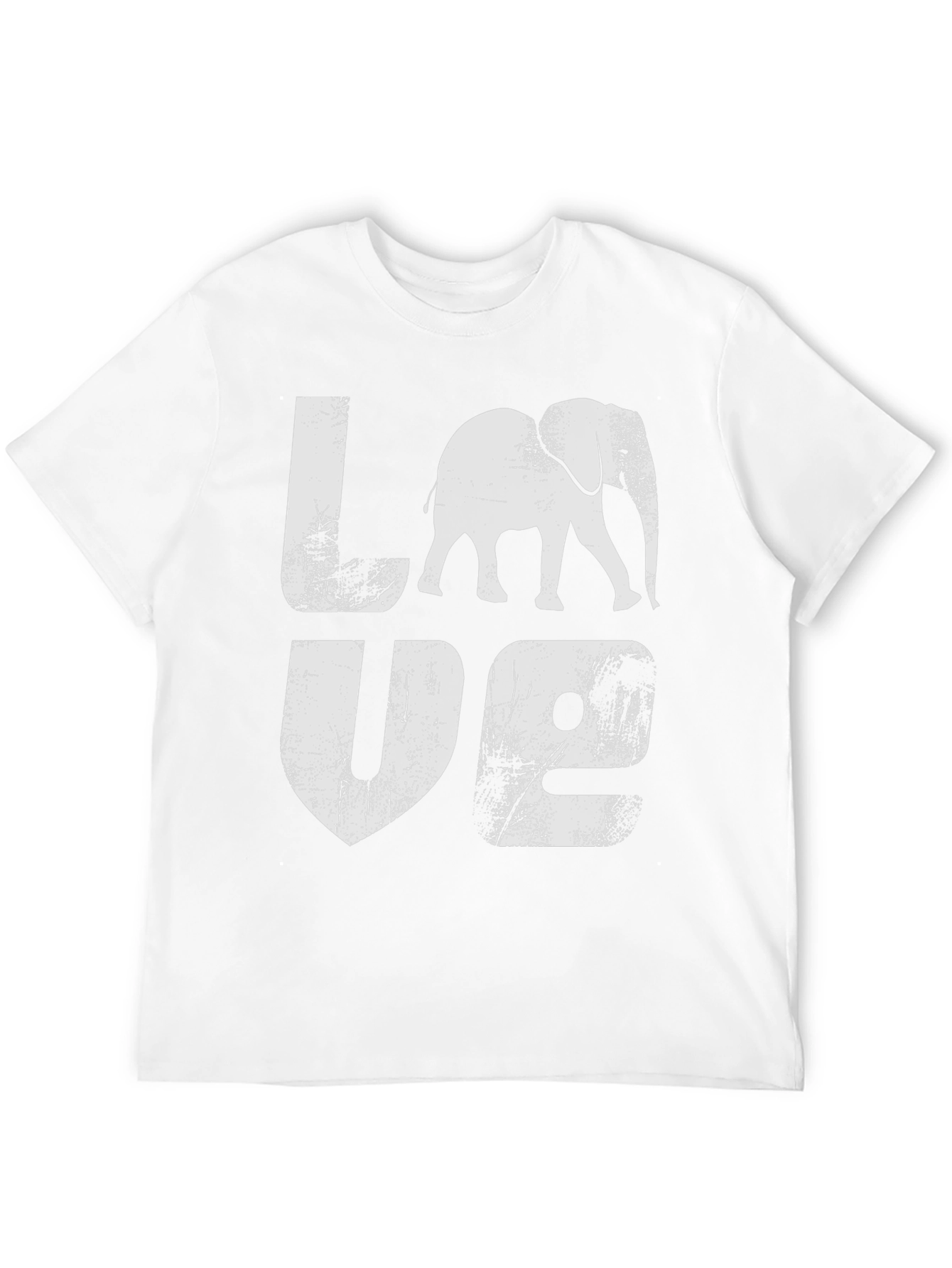 Elephant LOVE Graphic Print Black T-Shirt
