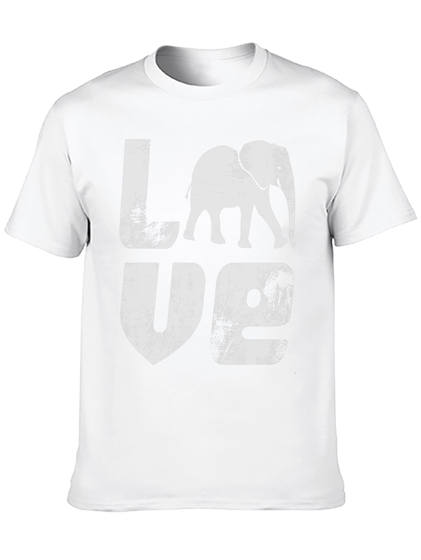 Elephant LOVE Graphic Print Black T-Shirt