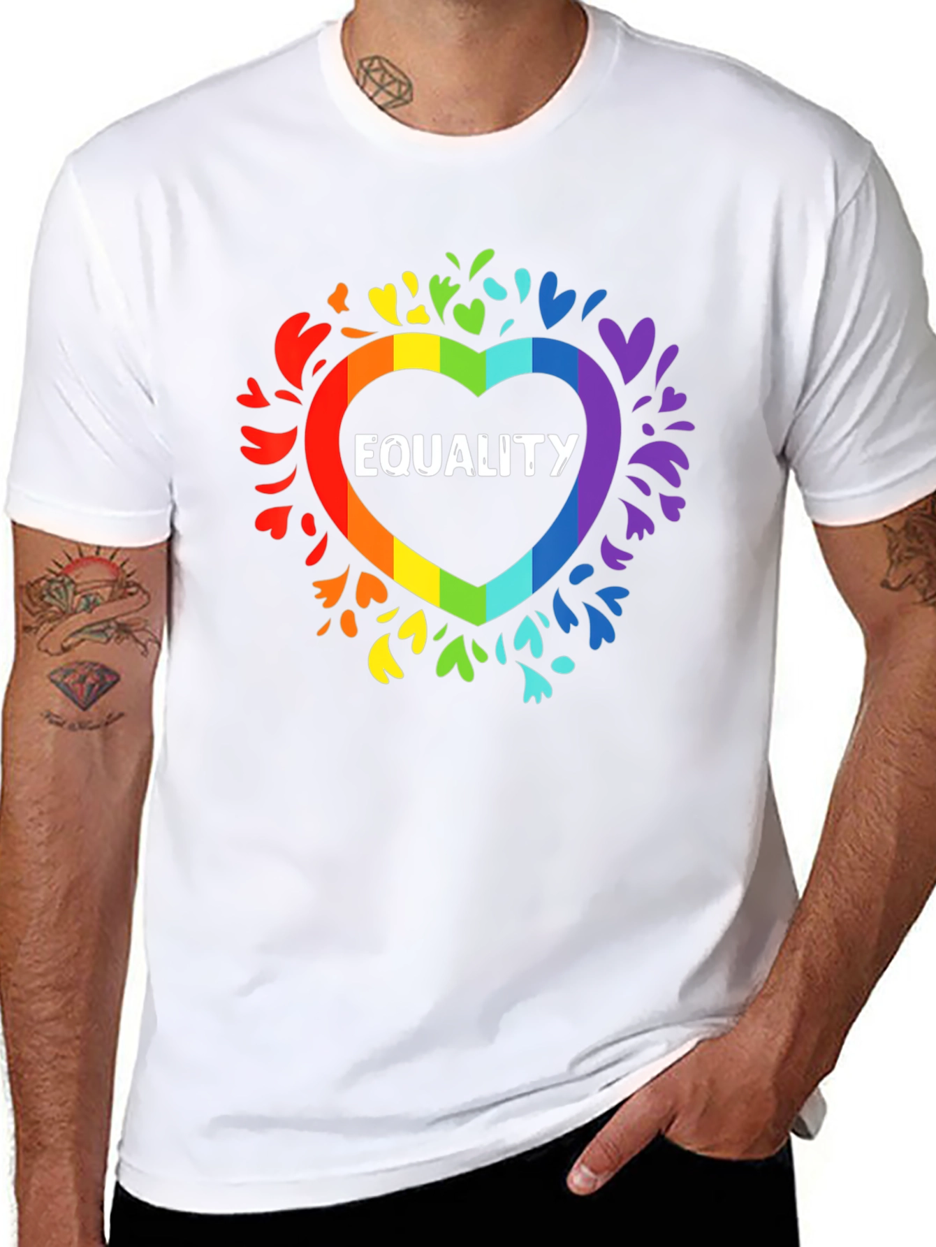 Equality Rainbow Heart T-Shirt LGBTQ+ Pride