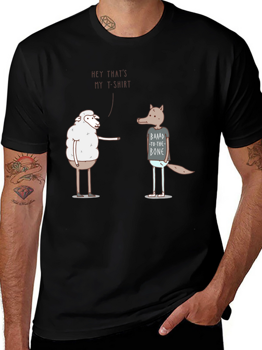 Funny Sheep & Wolf Graphic T-Shirt - Hey Thats My T-Shirt!