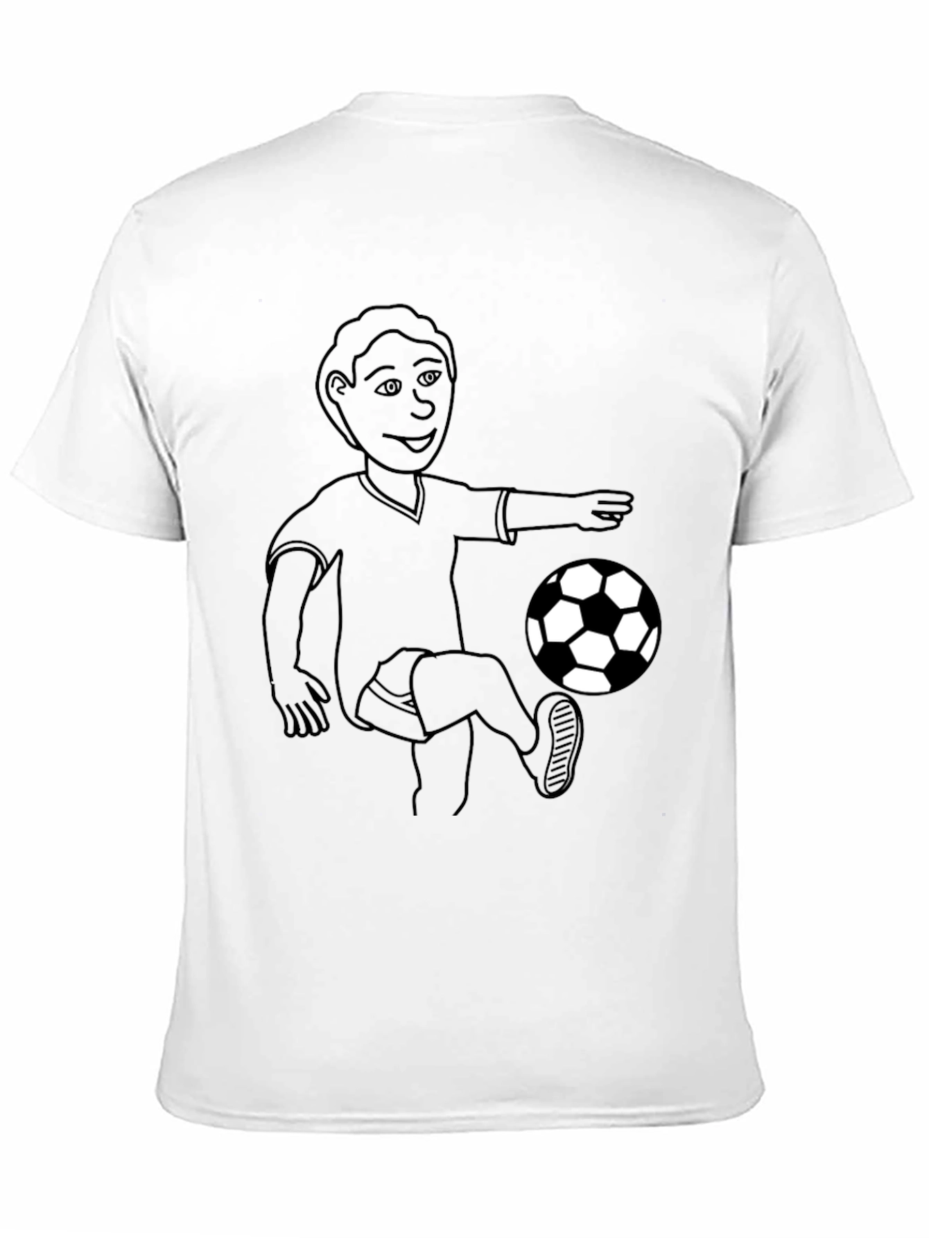 Soccer Player Graphic Tee - Black Cotton T-Shirt
