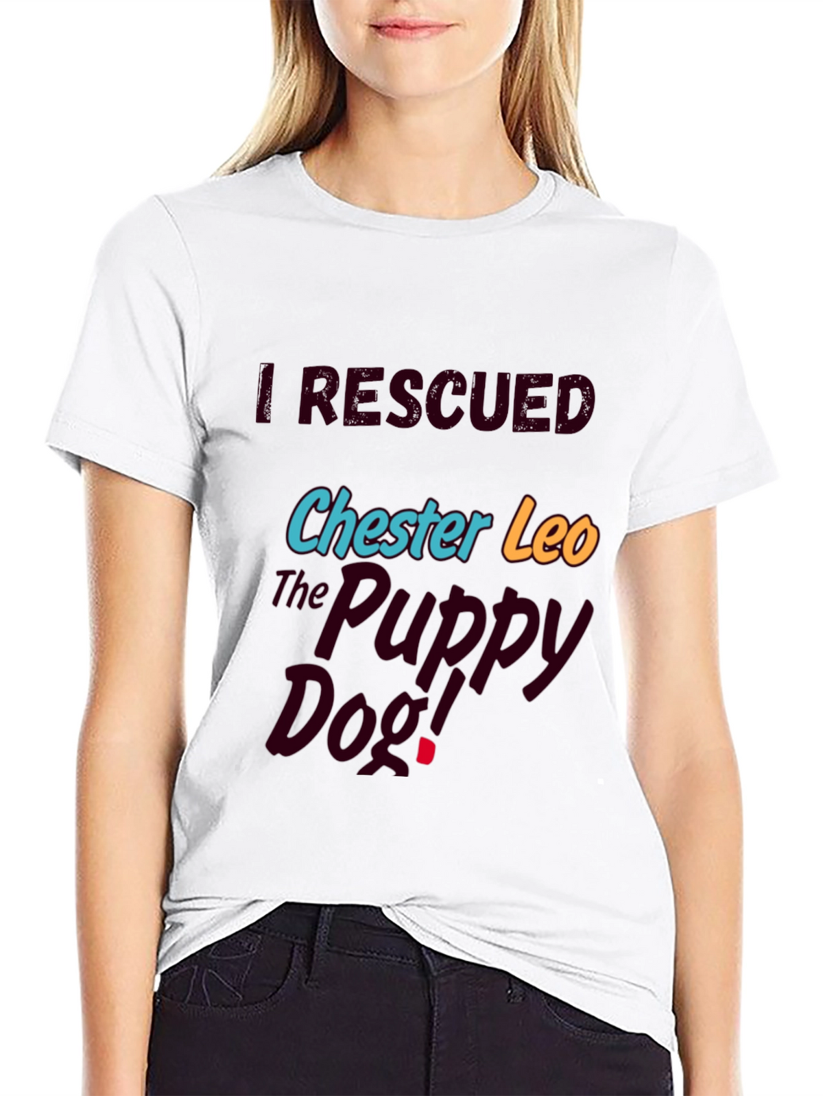 I Rescued Chester Leo Graphic T-Shirt