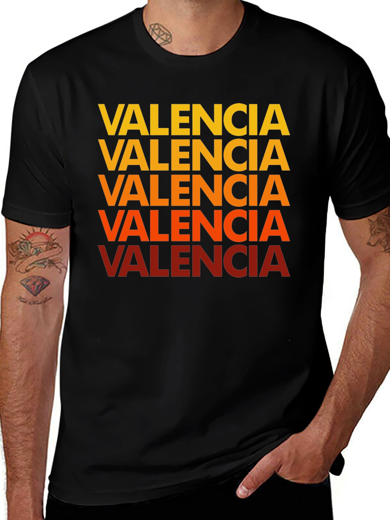 Valencia Text Graphic Tee - Casual Cotton Shirt